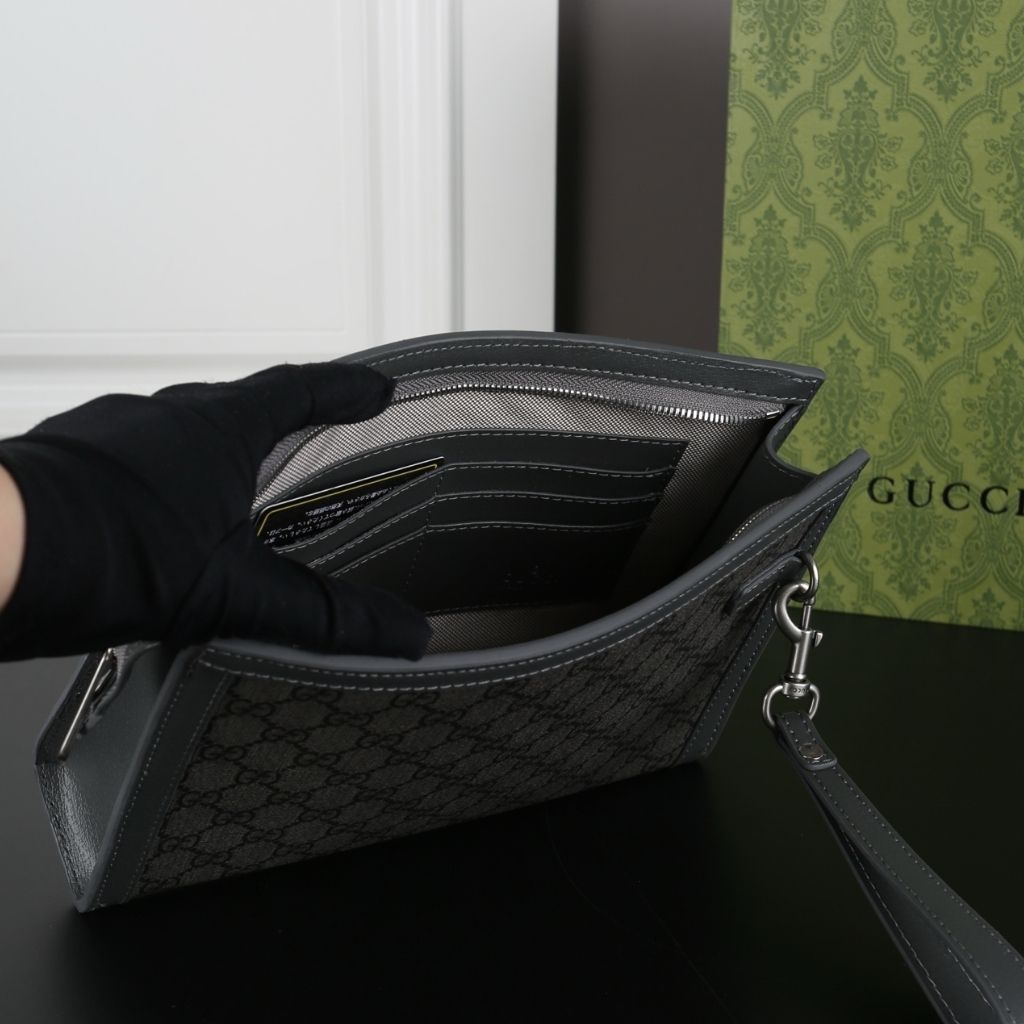 Gucci Ophidia Medium Pouch Black GG Supreme Canvas 26Cm 760243 UULBN 4055 - Image 8