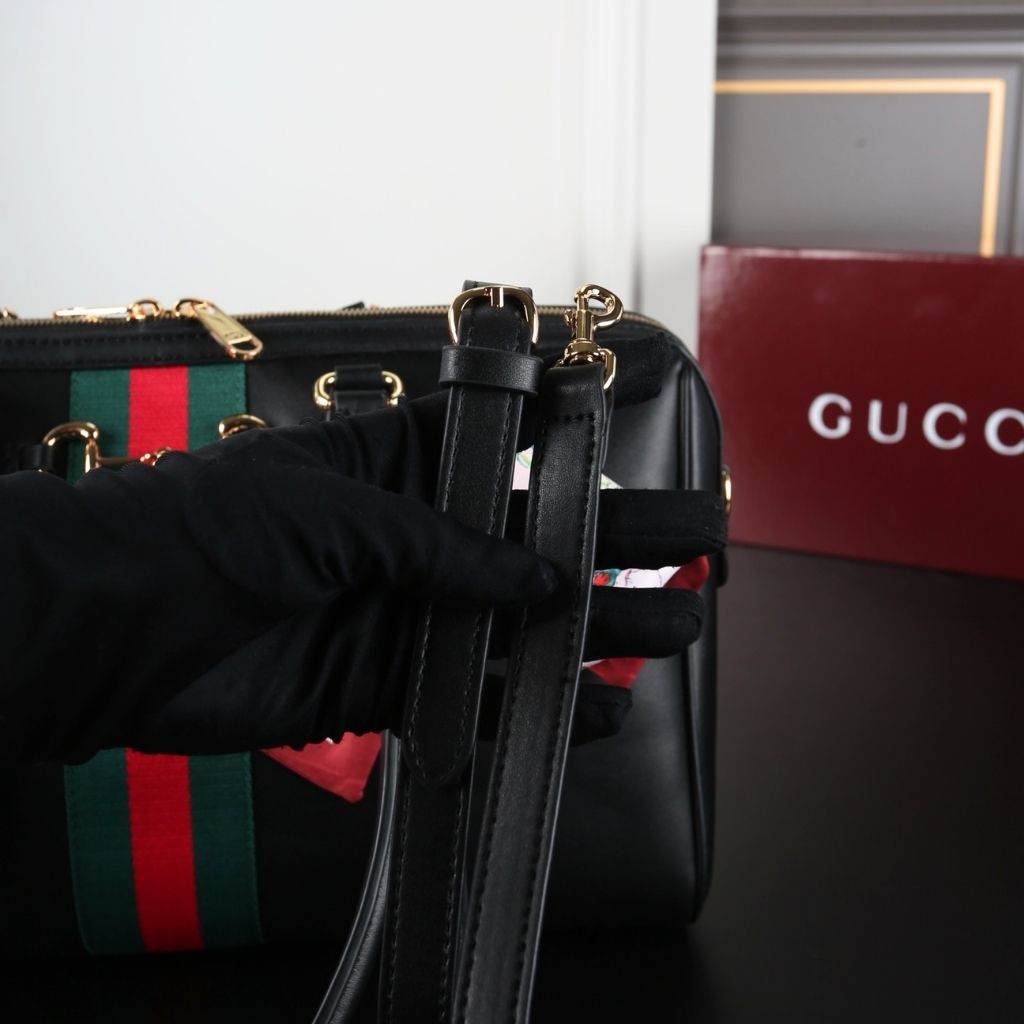 Gucci Borsetto Large Boston Bag Black Leather 38.5Cm 866734 AAGIQ 1053 - Image 4