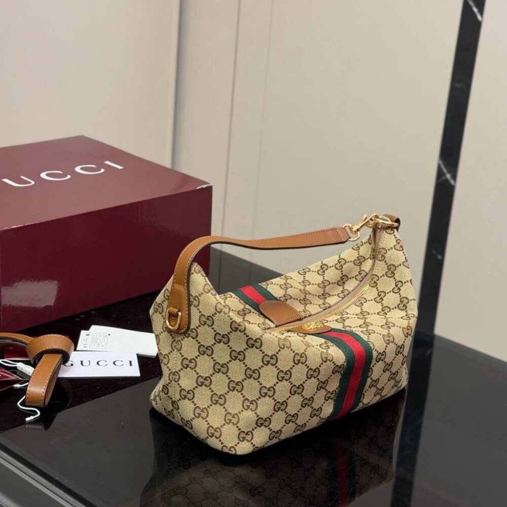 Alternative view of Gucci Vanity Medium Top Handle Bag Beige And Brown GG Canvas 27.5Cm 857799 FAFUF 9870