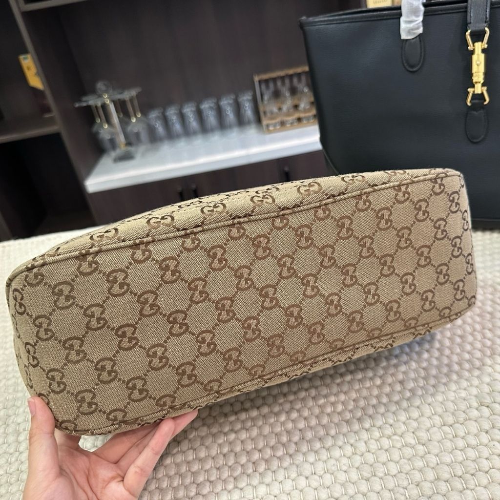 Gucci Jackie Medium Tote Bag Sand And Brown GG Canvas 45Cm 867015 FAFV2 9651 - Image 6