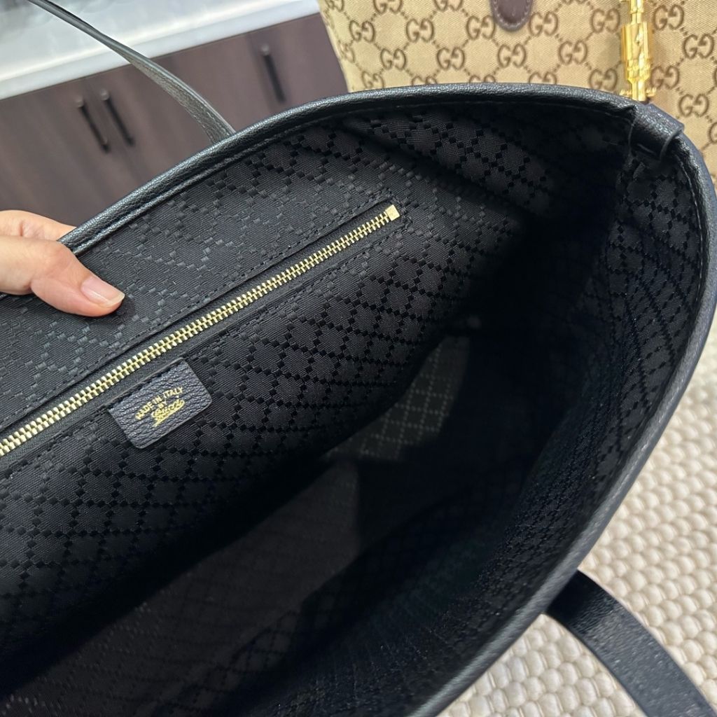 Gucci Jackie Medium Tote Bag Black Leather 45Cm 867015 AAGA7 1000 - Image 7