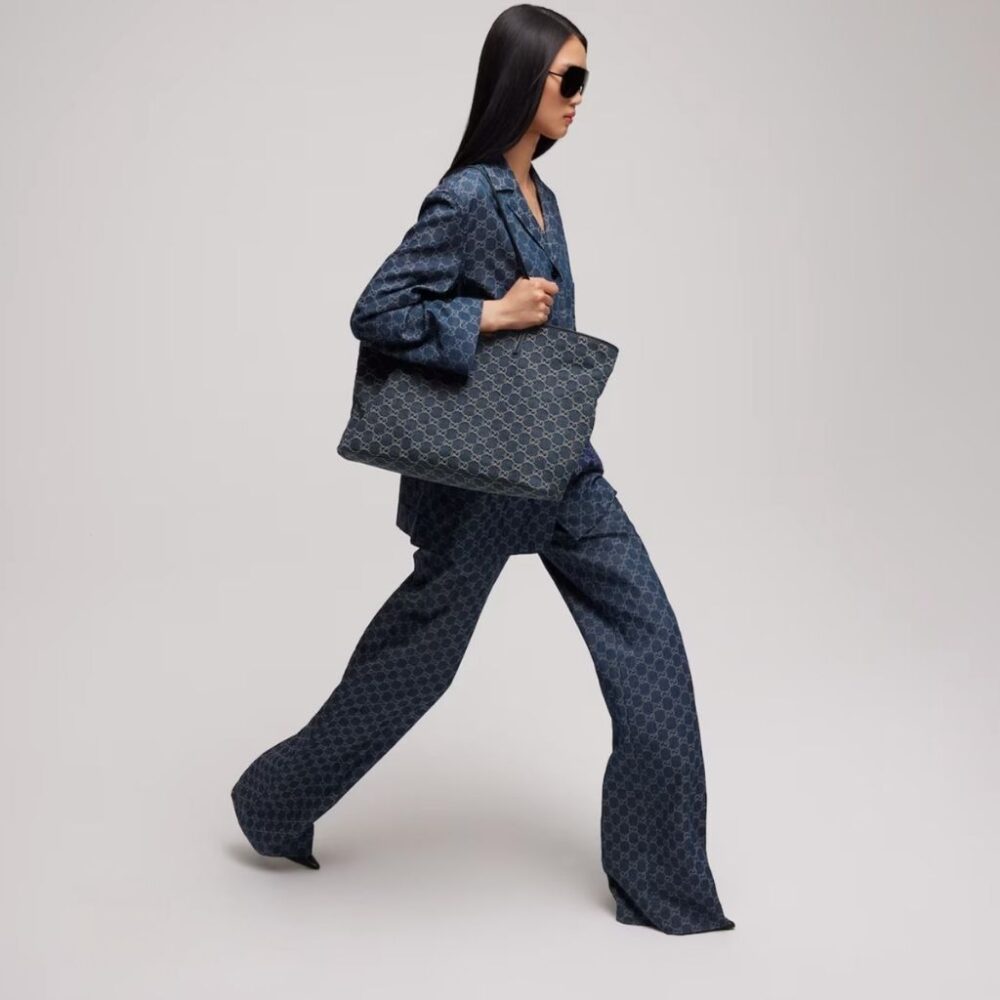 Alternative view of Gucci Tribeca Large Tote Bag Dark Blue GG Denim 38Cm ‎874745 FAF8V 4042