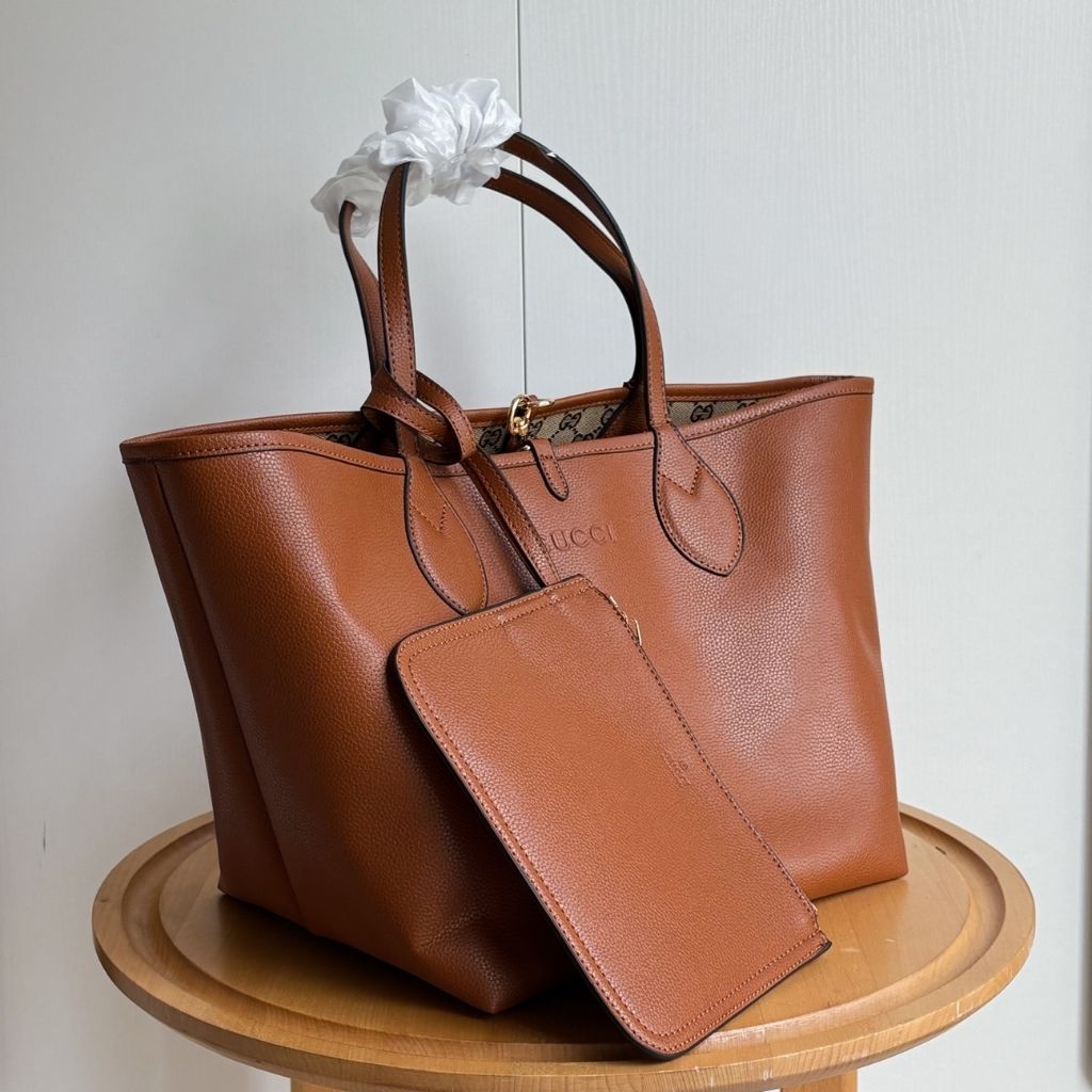 Gucci Totissima Large Reversible Tote Bag Brown Leather 30Cm 839112AAFEQ 2743 - Image 2