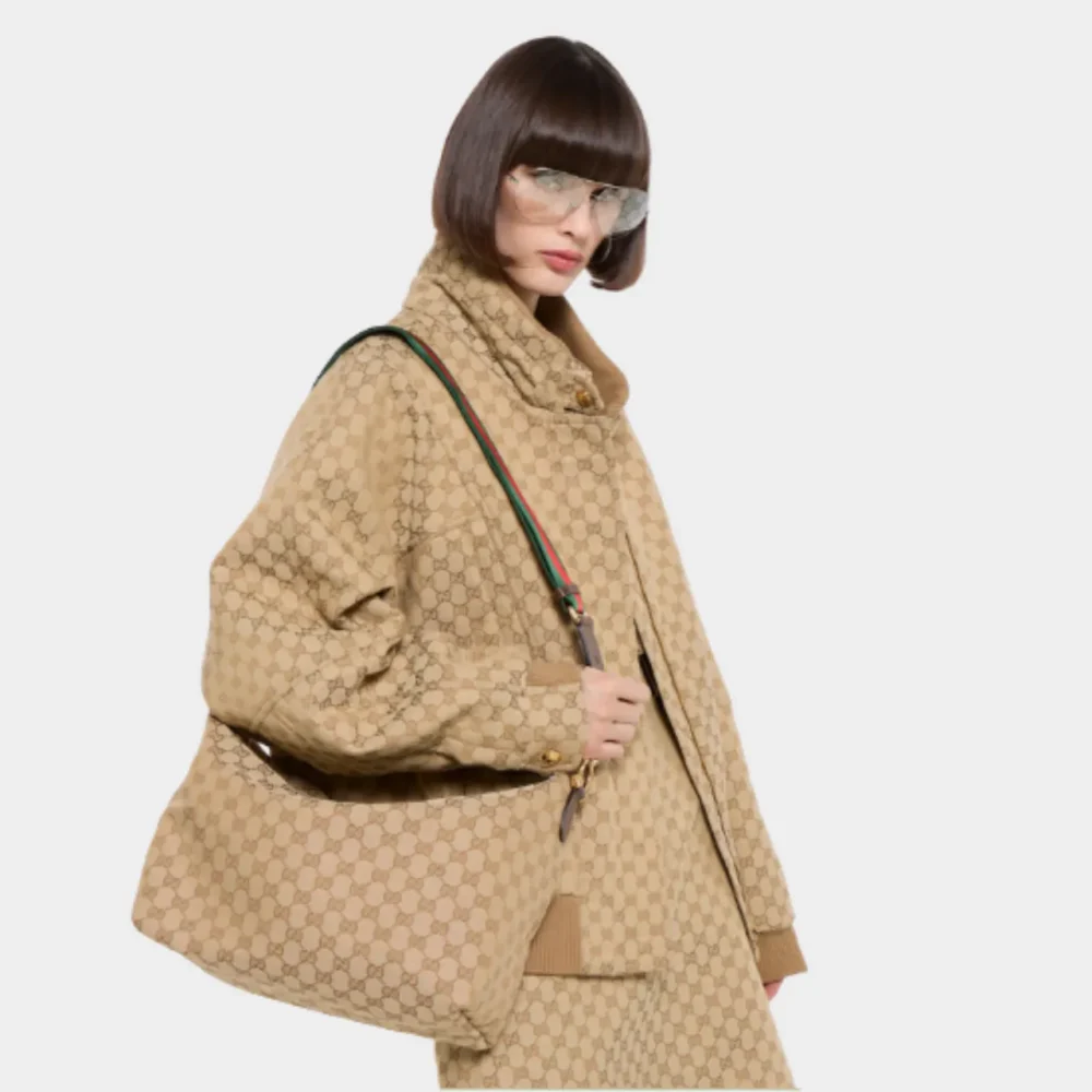 Alternative view of Gucci Brera Medium Crossbody Bag Brown GG Canvas 33Cm 866938 FAFV9 9653