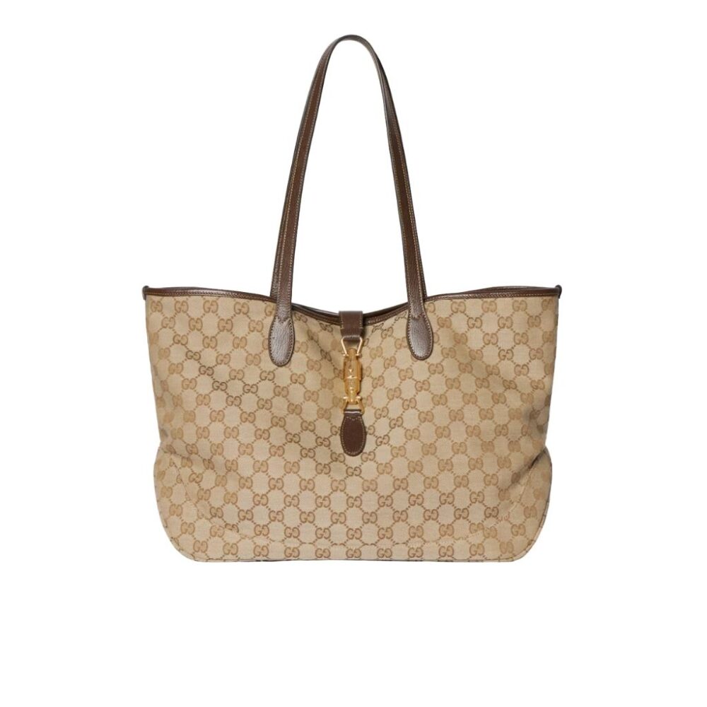 Gucci Jackie Medium Tote Bag Sand And Brown GG Canvas 45Cm 867015 FAFV2 9651
