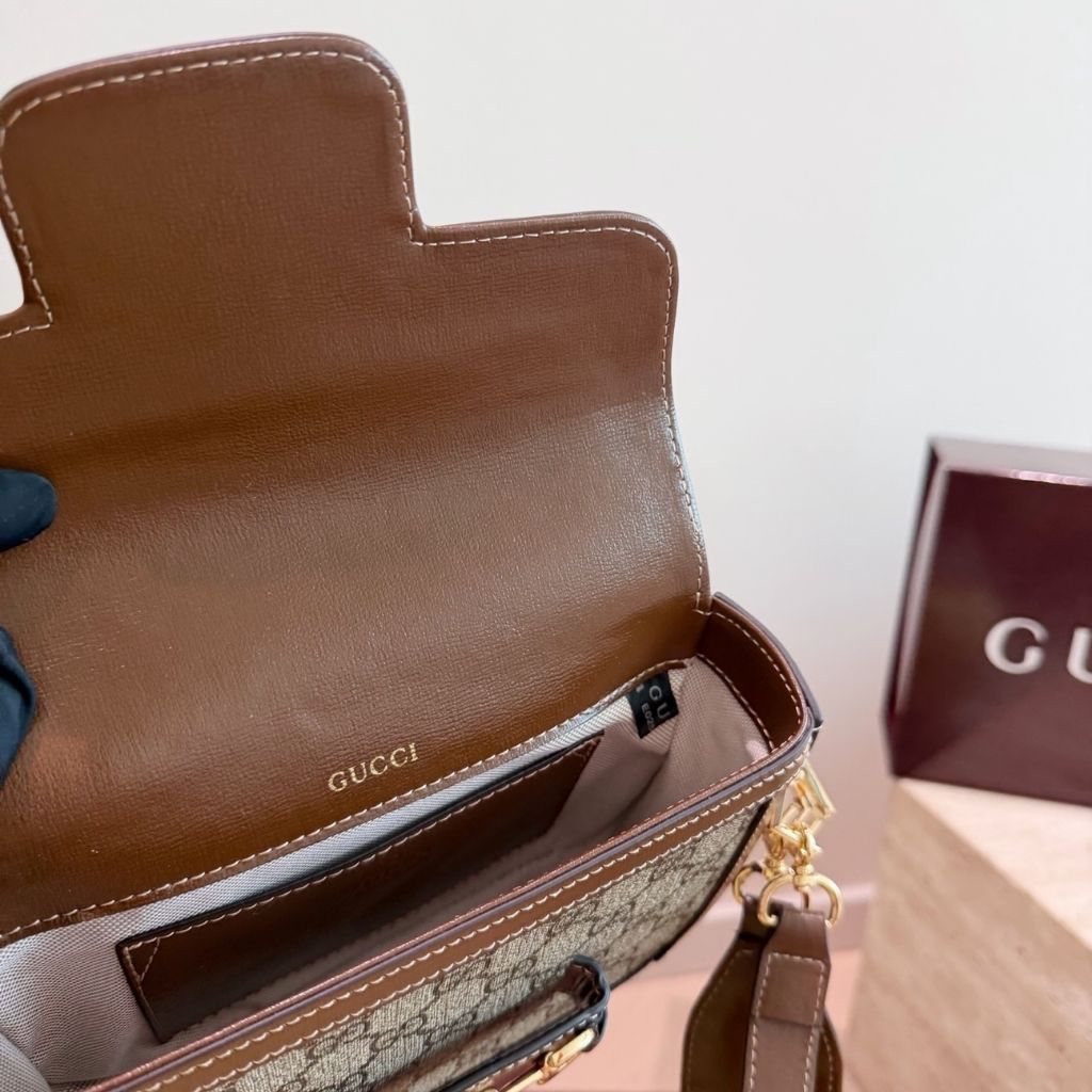 Gucci Horsebit 1955 Small Shoulder Bag Green and red Web 20.5Cm 658574 HUHHG 8565 - Image 9