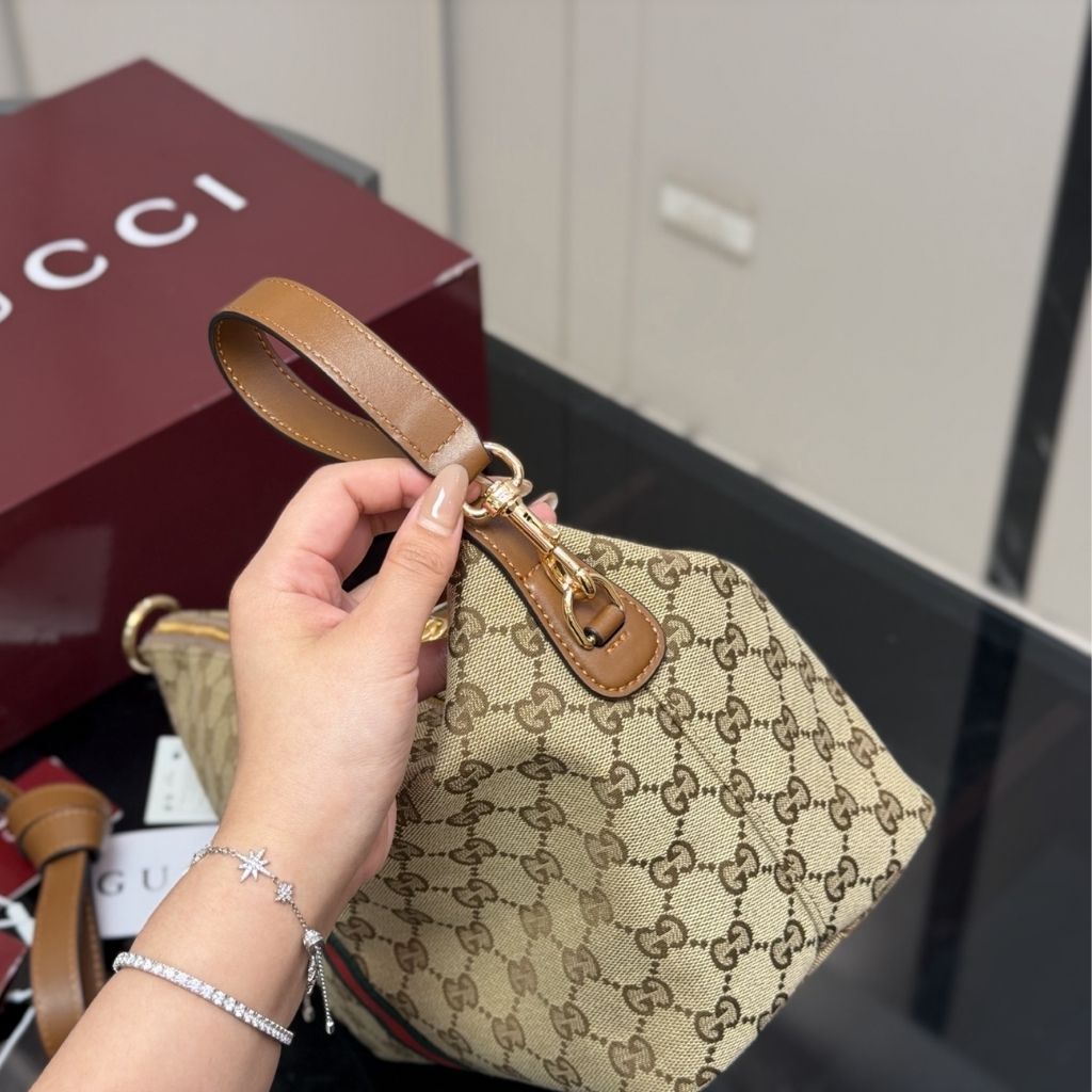 Gucci Vanity Medium Top Handle Bag Beige And Brown GG Canvas 27.5Cm 857799 FAFUF 9870 - Image 5