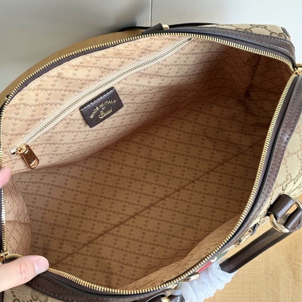 Gucci Borsetto Large Boston Bag Sand And Brown GG Canvas 38.5Cm 866734 FAFV9 9653 - Image 7