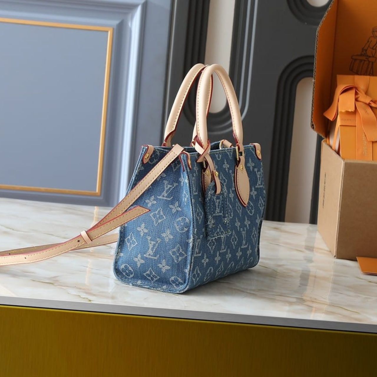 Louis Vuitton OnTheGo PM Blue Denim 25cm M14633 - Image 4