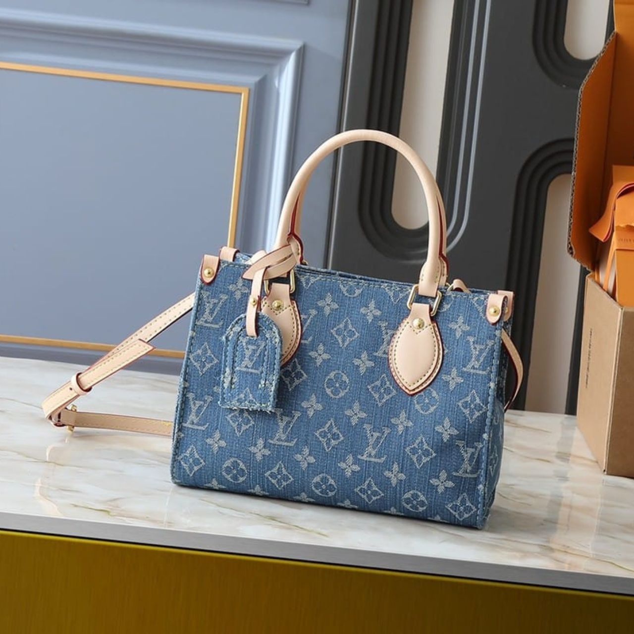 Louis Vuitton OnTheGo PM Blue Denim 25cm M14633 - Image 2
