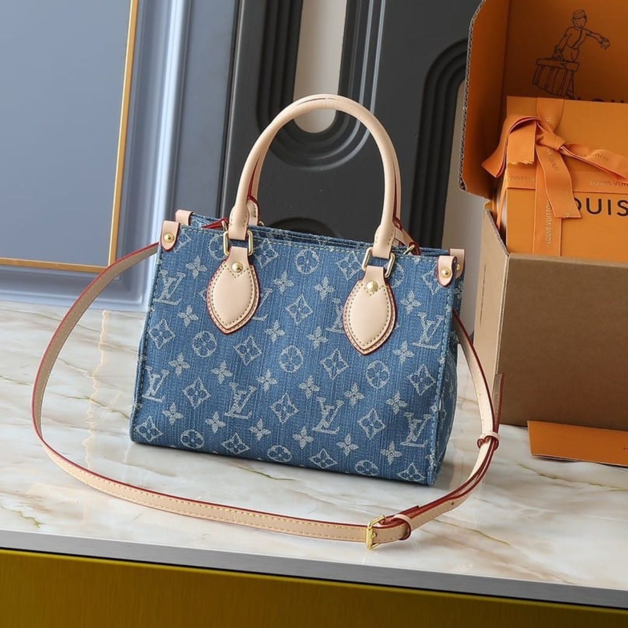 Louis Vuitton OnTheGo PM Blue Denim 25cm M14633 - Image 3