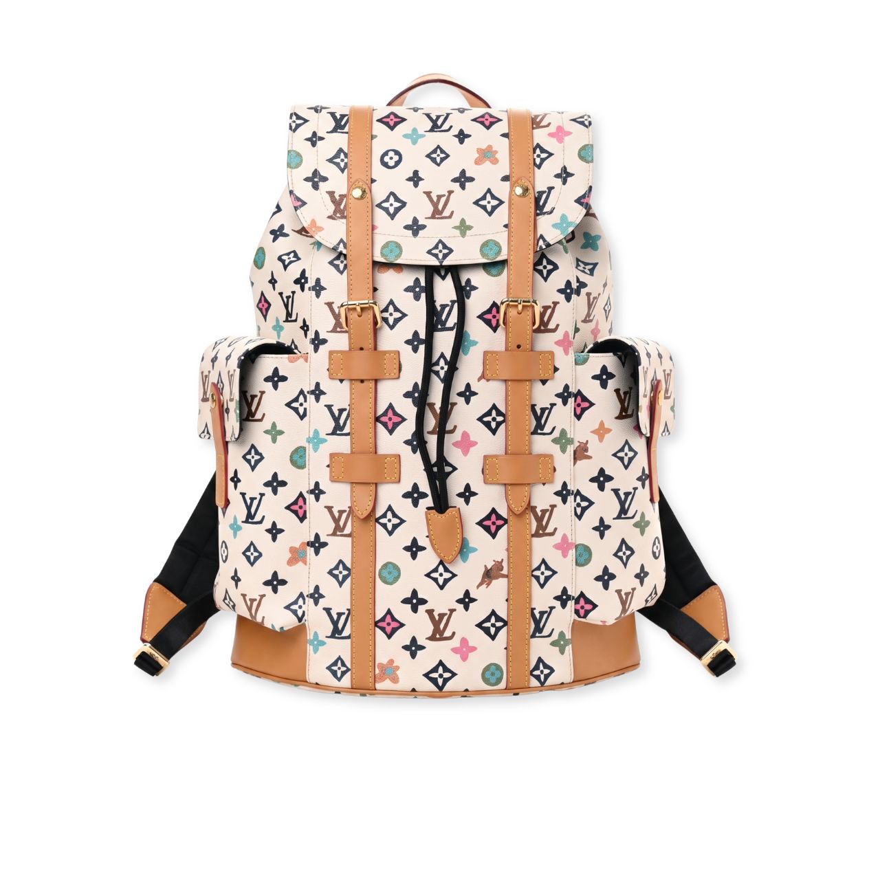 Louis Vuitton Christopher Backpack Monogram Multicolor White 41Cm