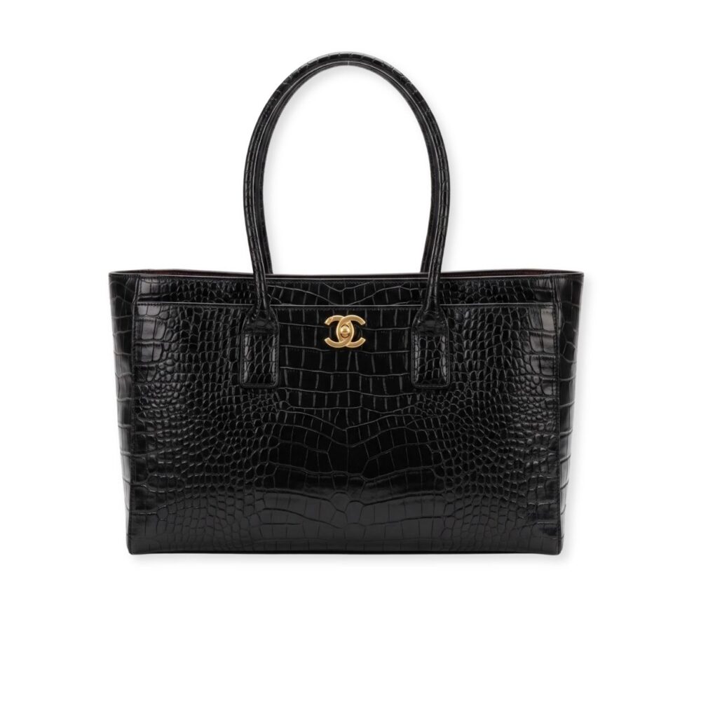 Chanel Shopping Tote Bag Black 38Cm