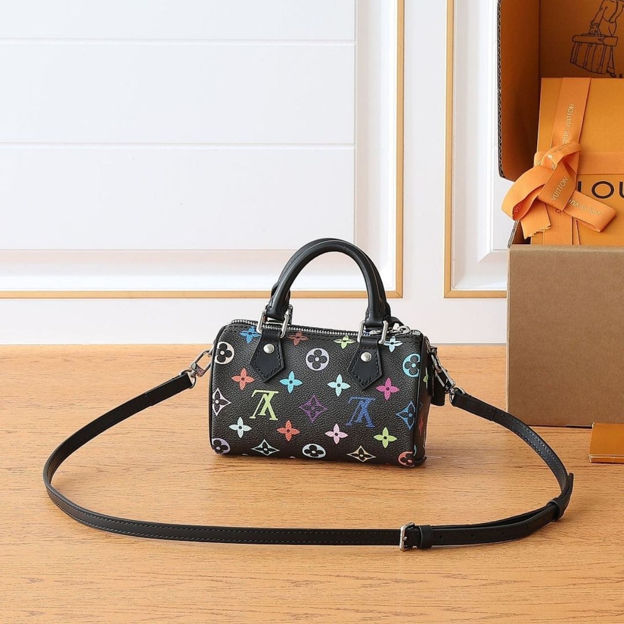 Louis Vuitton LV x TM Nano Speedy Multicolore Noir 16cm M13406 - Image 9