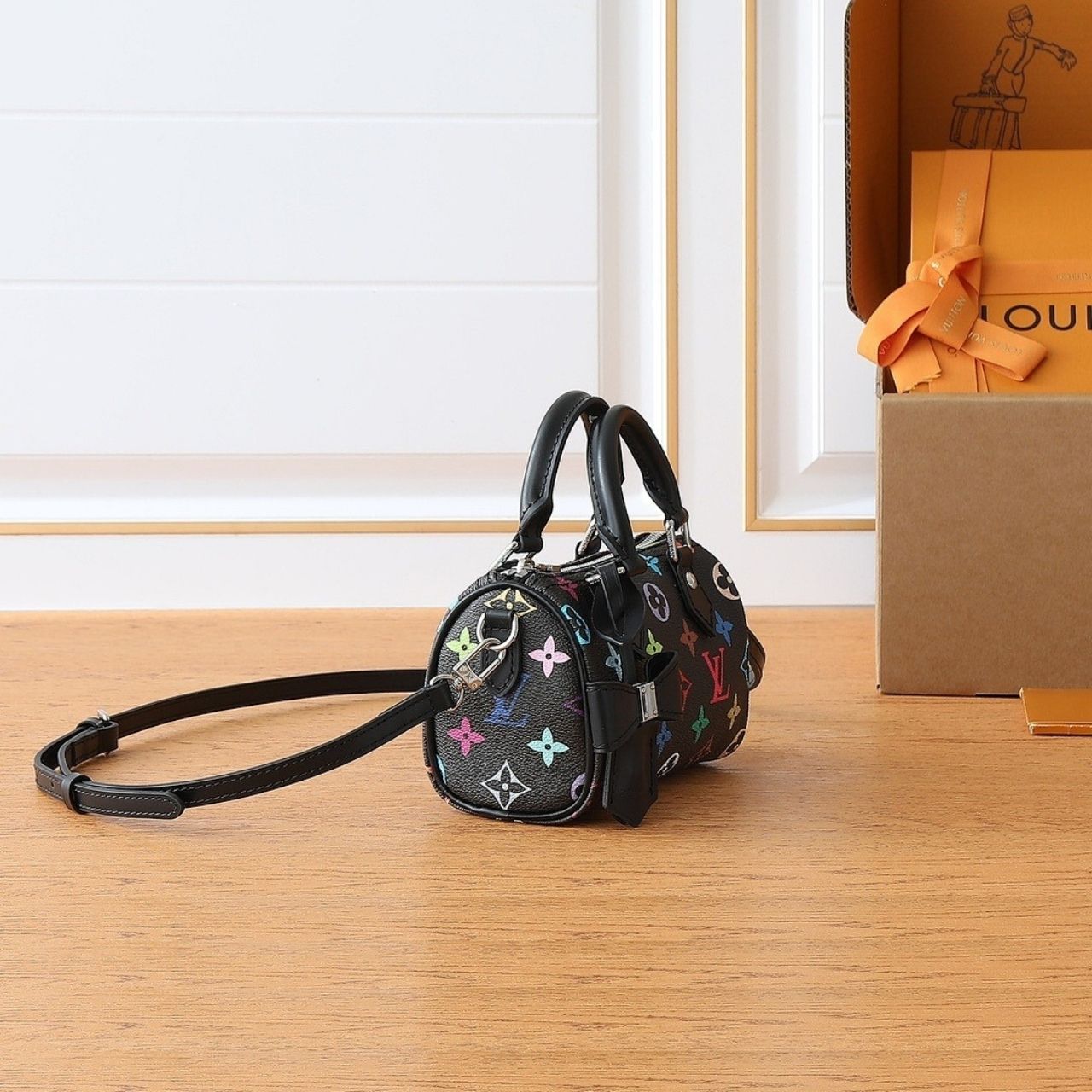 Louis Vuitton LV x TM Nano Speedy Multicolore Noir 16cm M13406 - Image 5