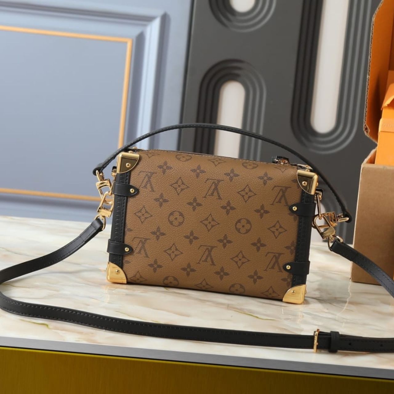 Louis Vuitton Side Trunk MM Monogram Reverse Brown 23Cm M46815 - Image 4