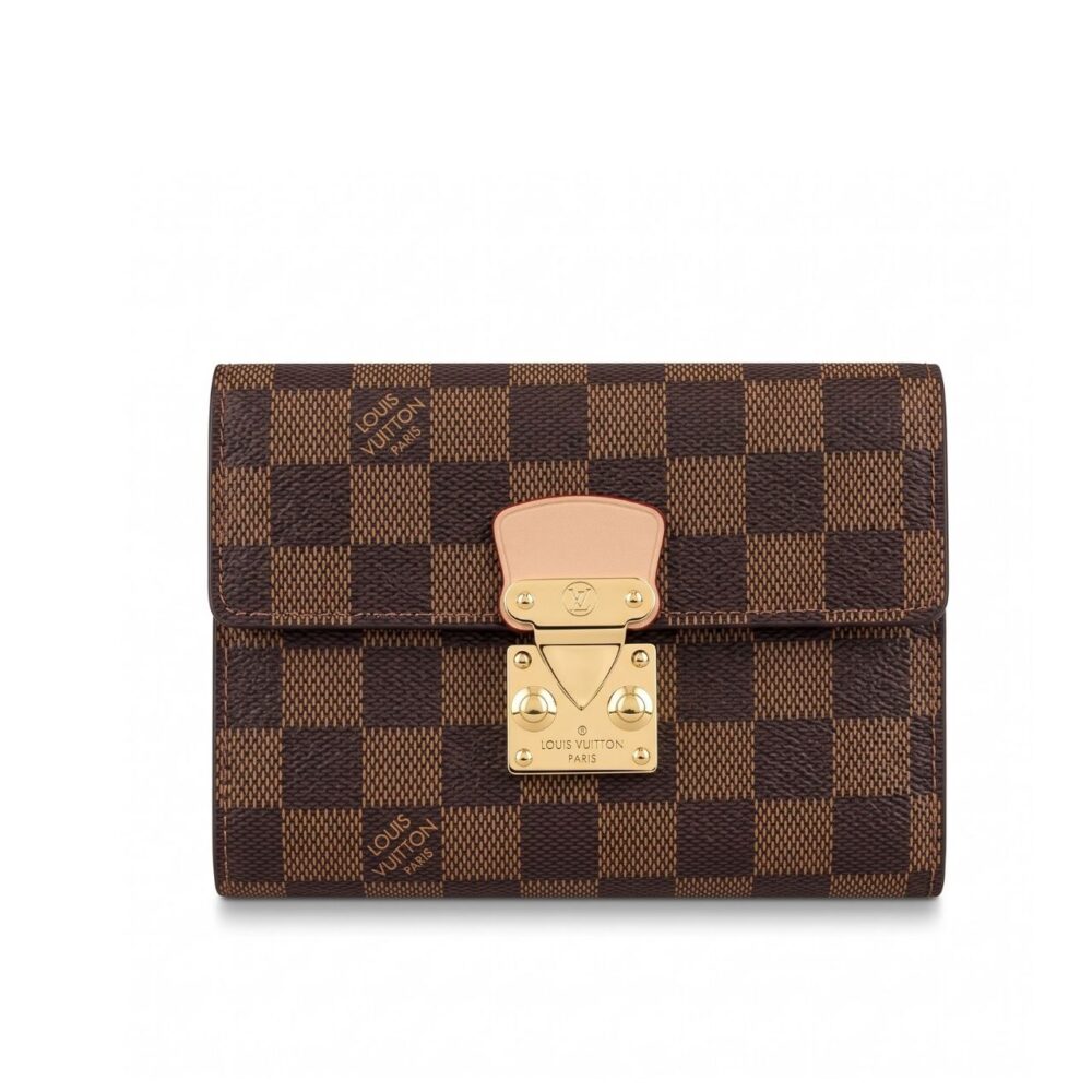 Louis Vuitton Sarah Wallet Damier Ebene Brown 12cm