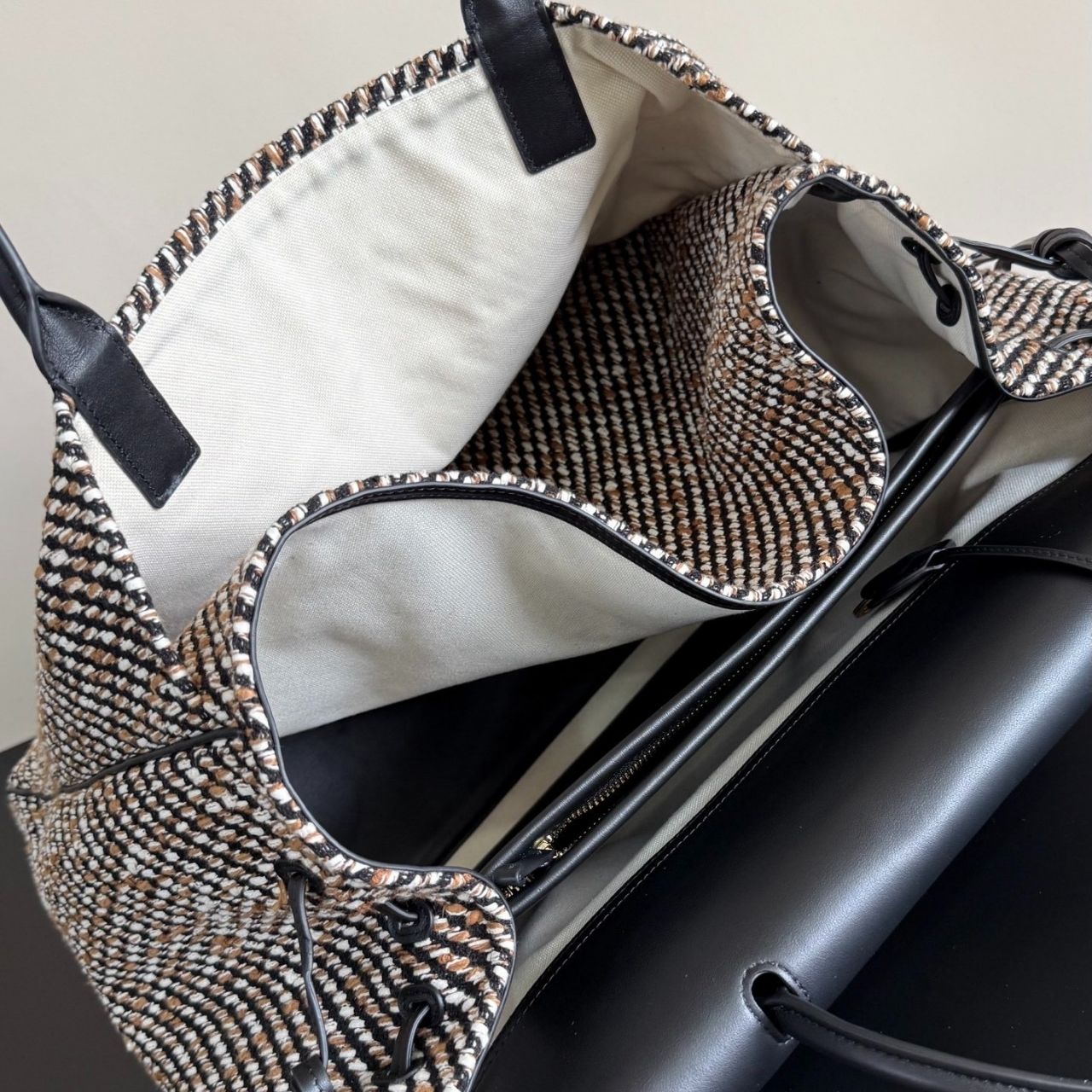 Chanel Shopping Flap Tweed Tote Black Multicolor Large 43Cm - Image 12