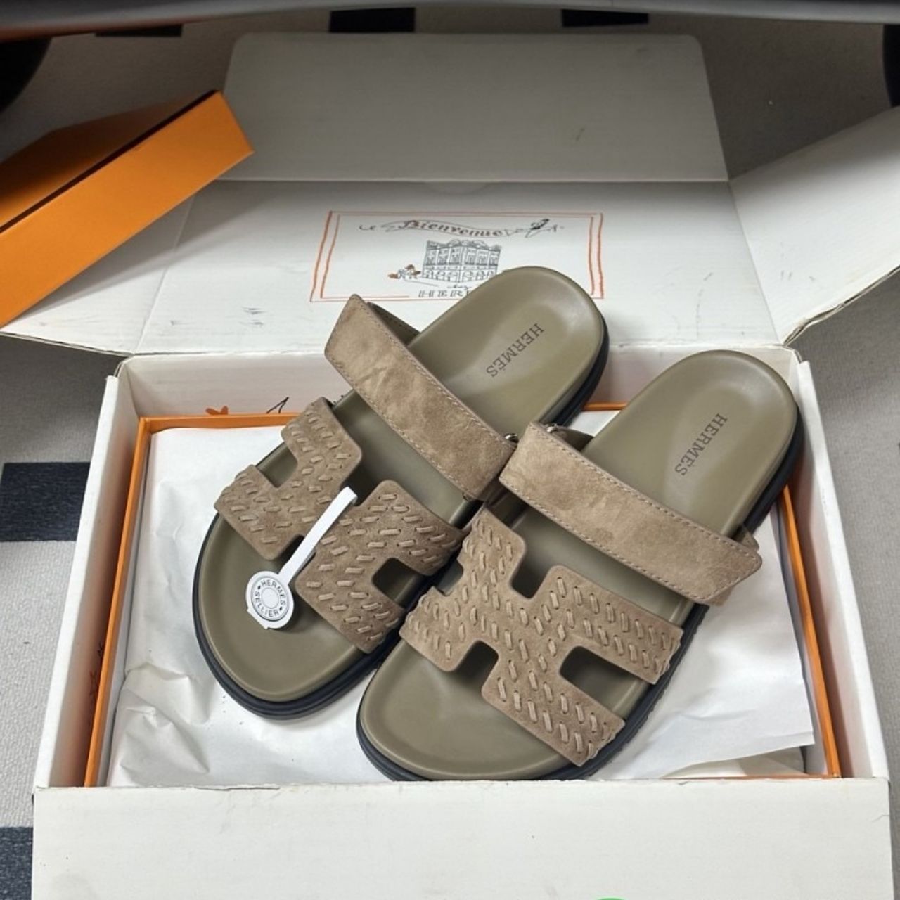 Hermes Chypre Sandal Kaki H232454Z - Image 4