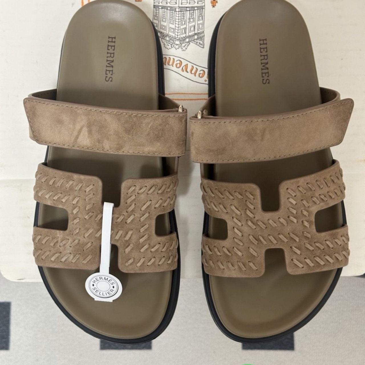 Hermes Chypre Sandal Kaki H232454Z - Image 6