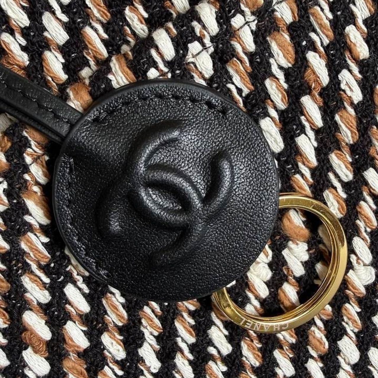 Chanel Shopping Flap Tweed Tote Black Multicolor Large 43Cm - Image 6