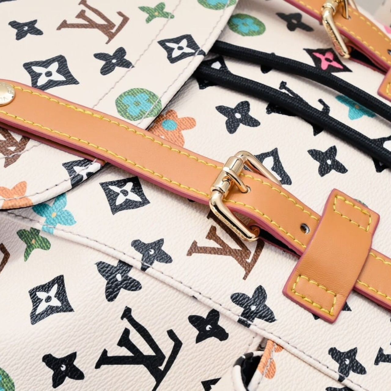 Louis Vuitton Christopher Backpack Monogram Multicolor White 41Cm - Image 3