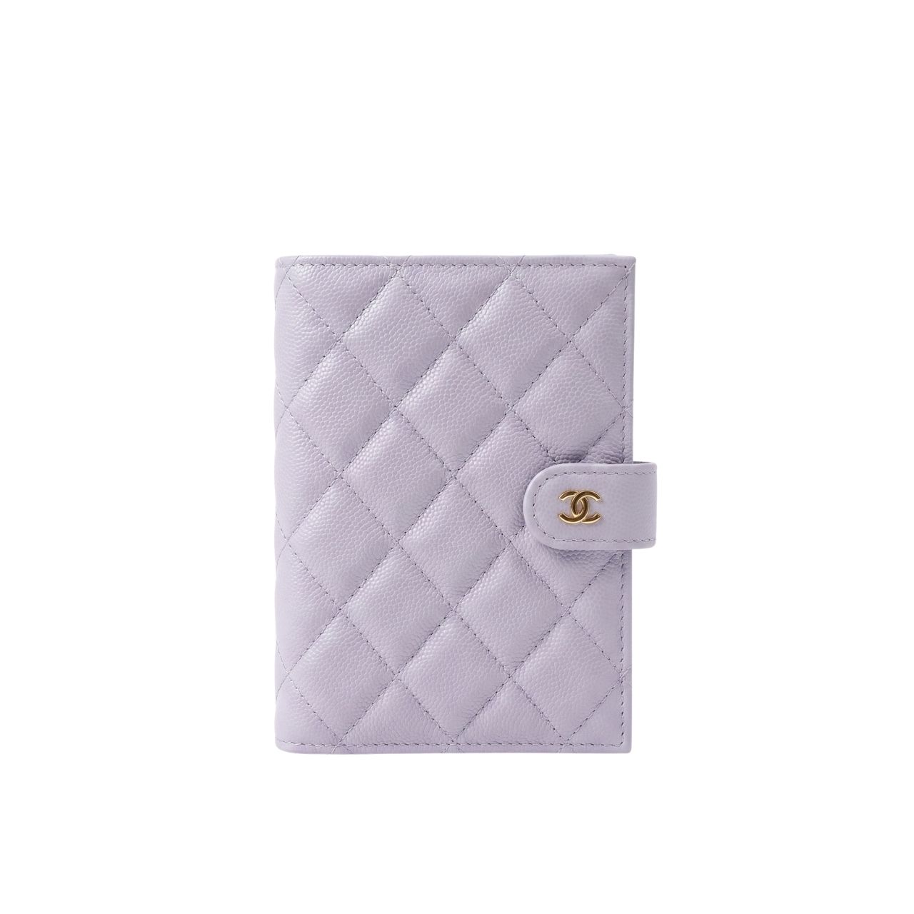 Chanel Classic Passport Holder Grained Shiny Calfskin Gold Tone Metal 15cm