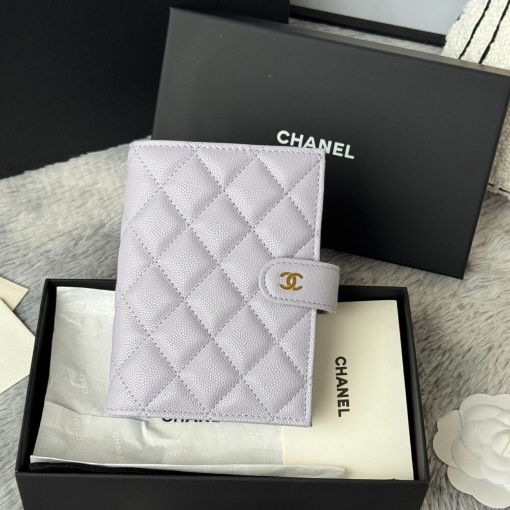 Alternative view of Chanel Classic Passport Holder Grained Shiny Calfskin Gold Tone Metal 15cm