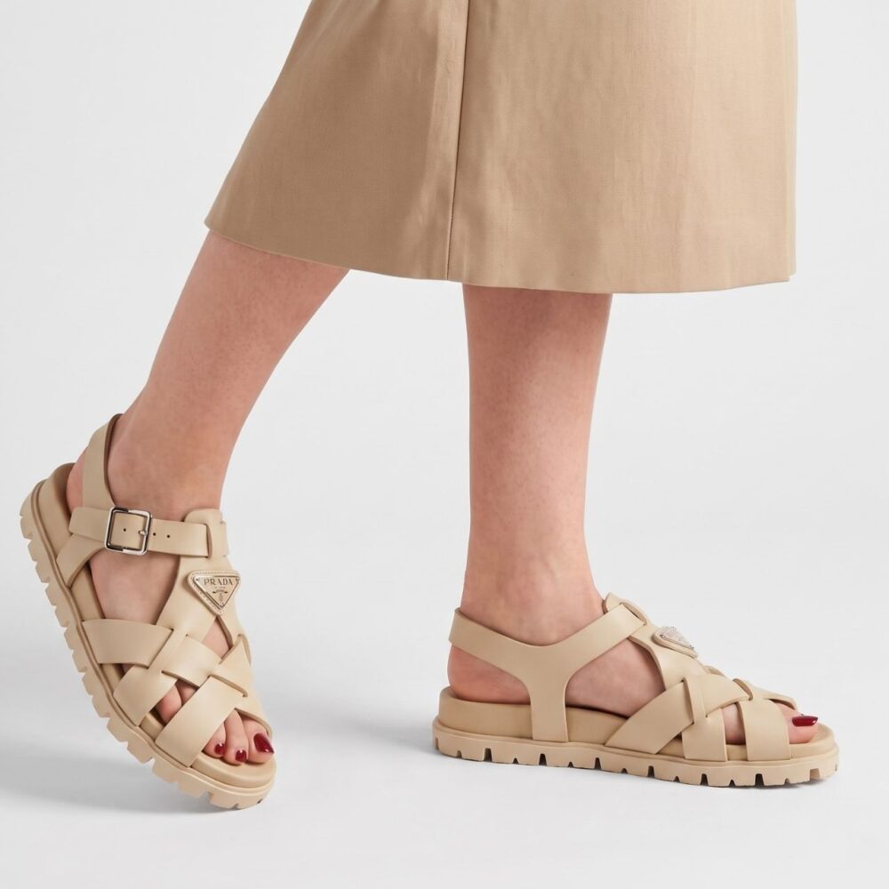 Alternative view of Prada Monolith Fisherman Sandals Beige 2026