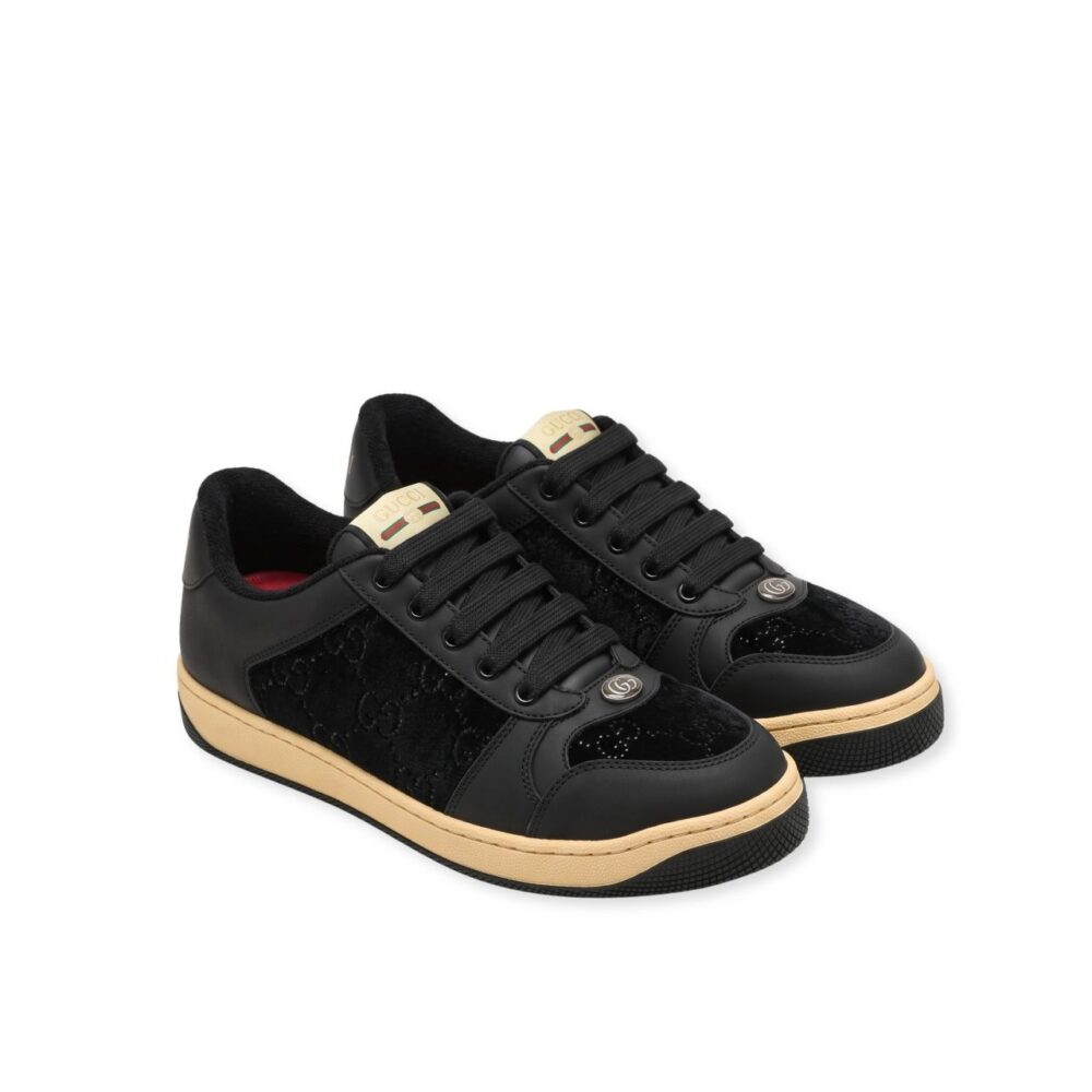 Gucci Ace Crystal Velvet Sneaker Black