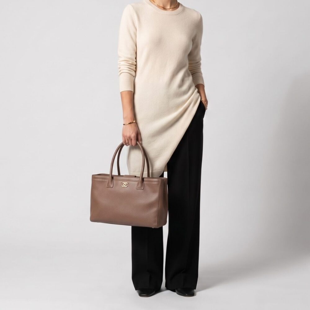 Alternative view of Chanel Deauville Shopping Tote Taupe 35Cm