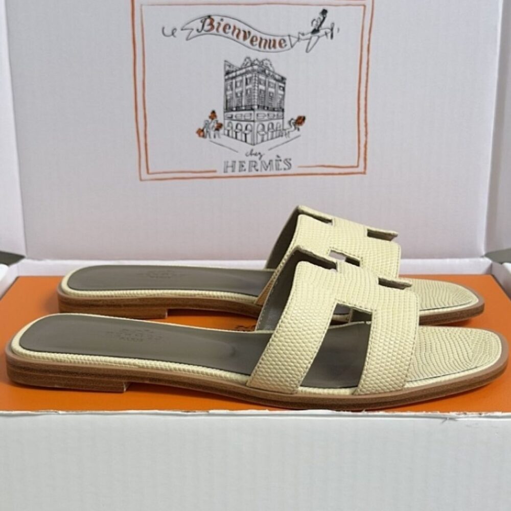 Alternative view of Hermes Oran Sandal Beige Galet H242281Z BG370