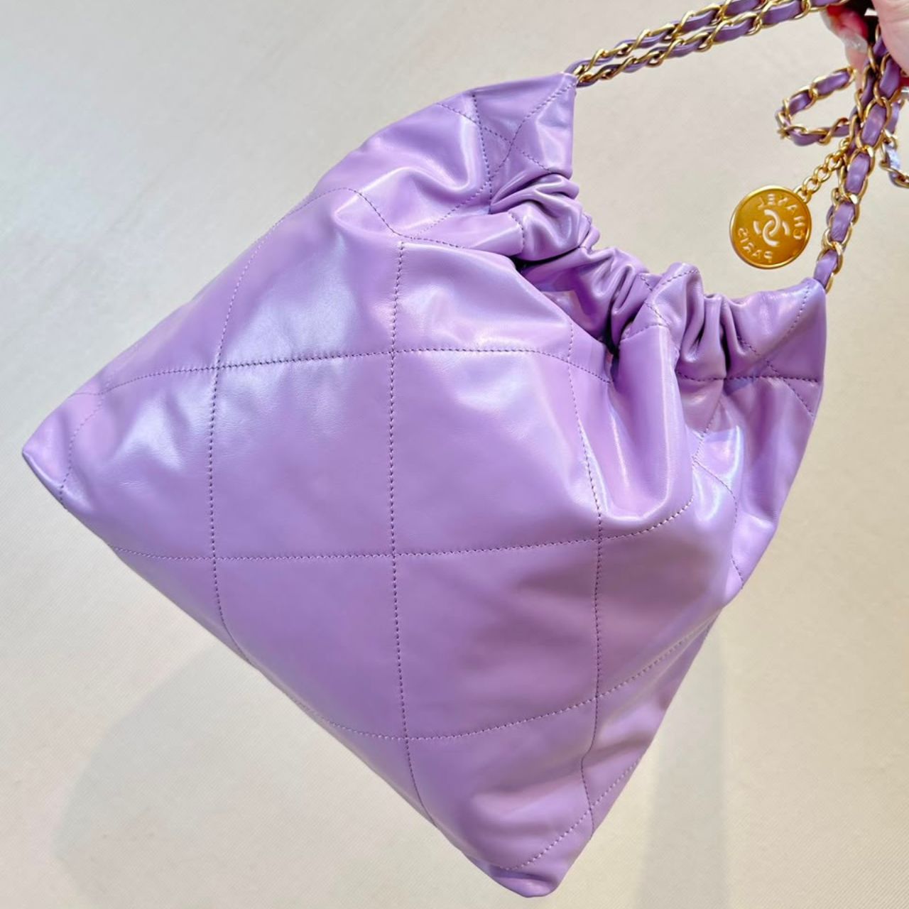 Chanel 22 Mini Handbag Light Purple 20cm AS3980 B19059 94305 - Image 8