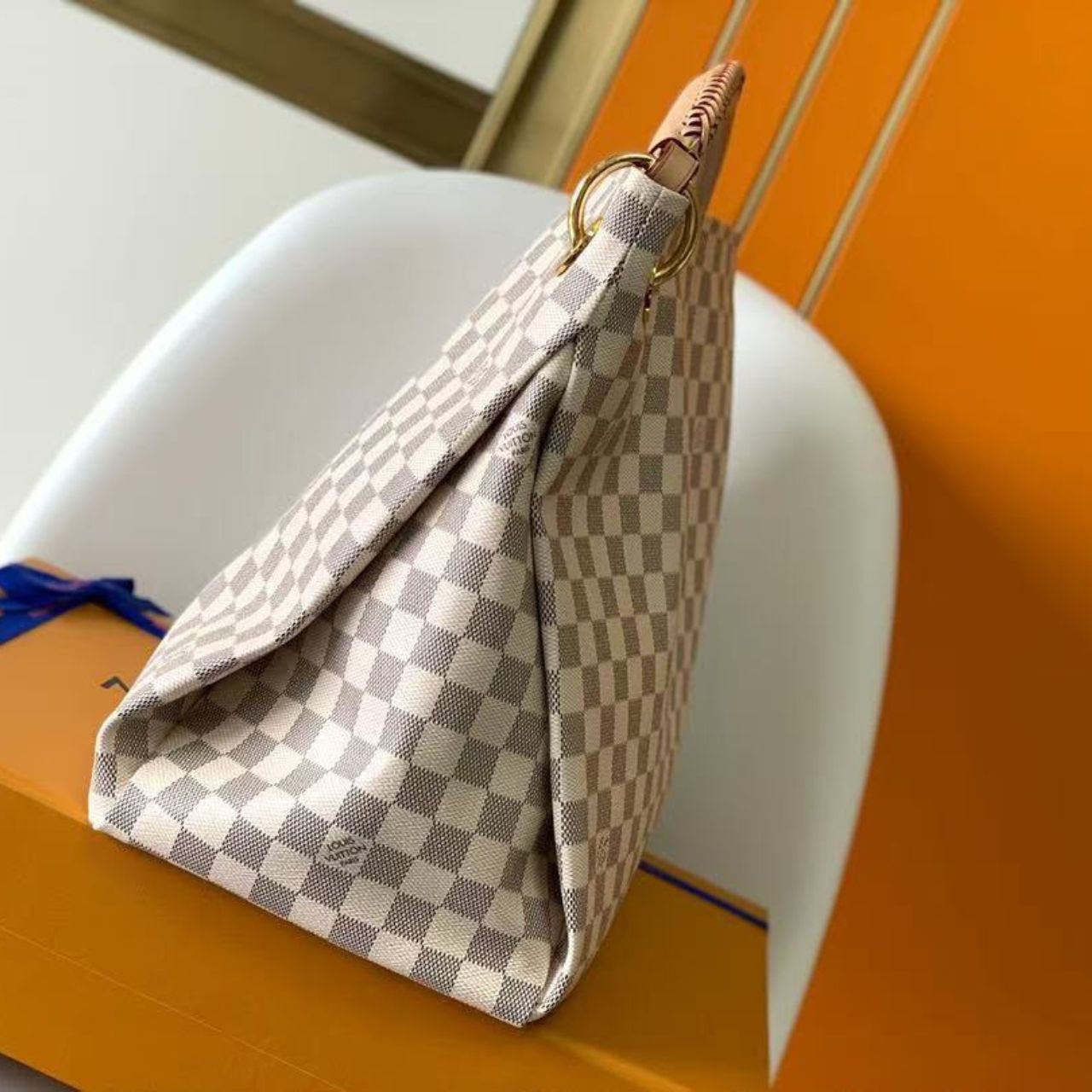 Prestige Edition - Louis Vuitton Graceful MM Damier Azur Rose Ballerine 46Cm N44049 - Image 9