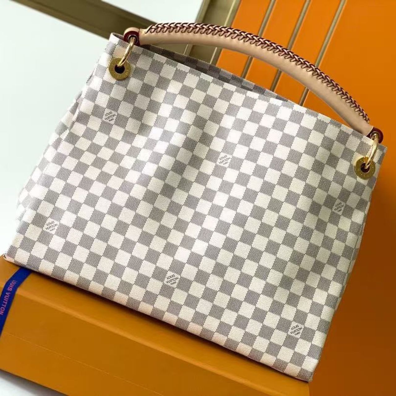 Prestige Edition - Louis Vuitton Graceful MM Damier Azur Rose Ballerine 46Cm N44049 - Image 6