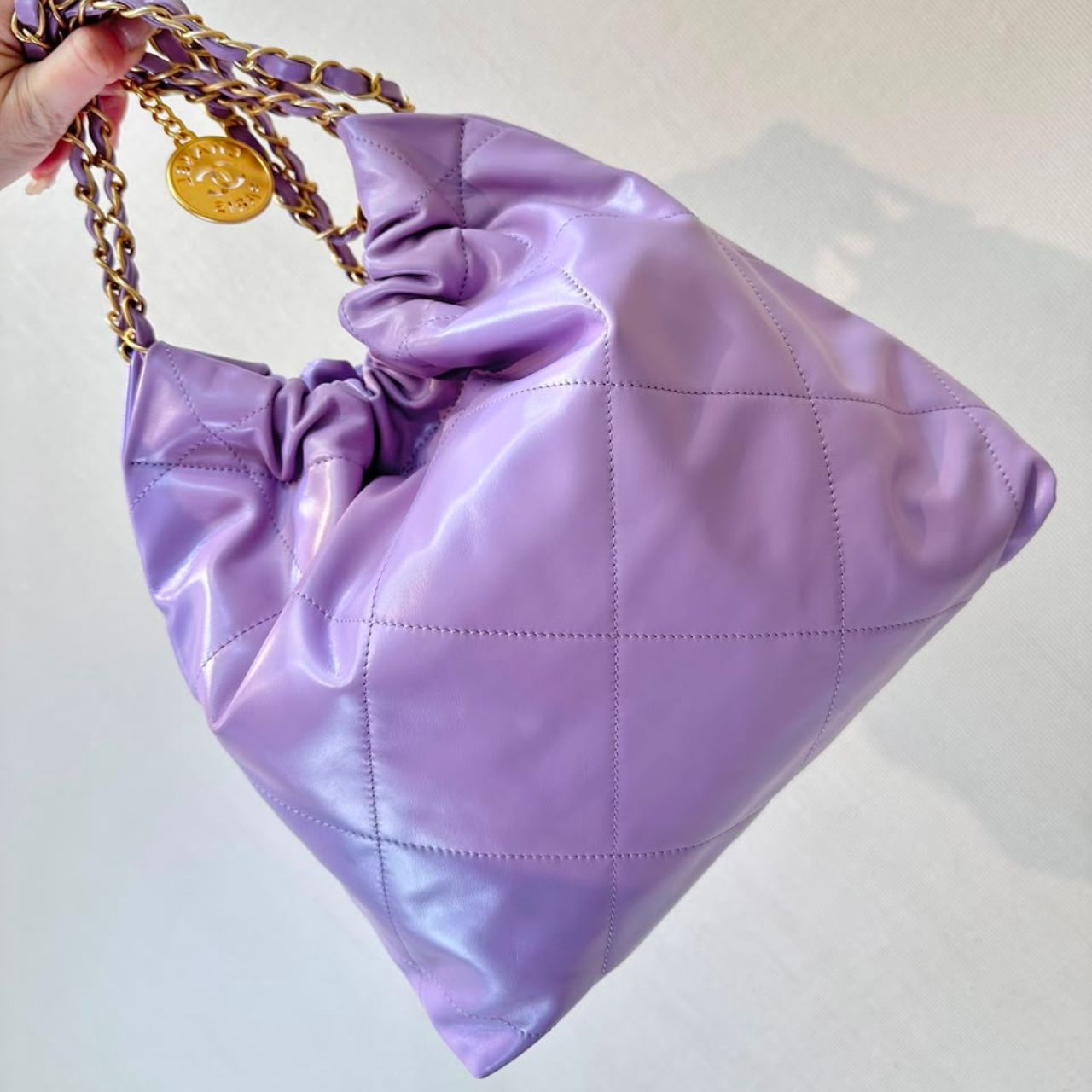 Chanel 22 Mini Handbag Light Purple 20cm AS3980 B19059 94305 - Image 4