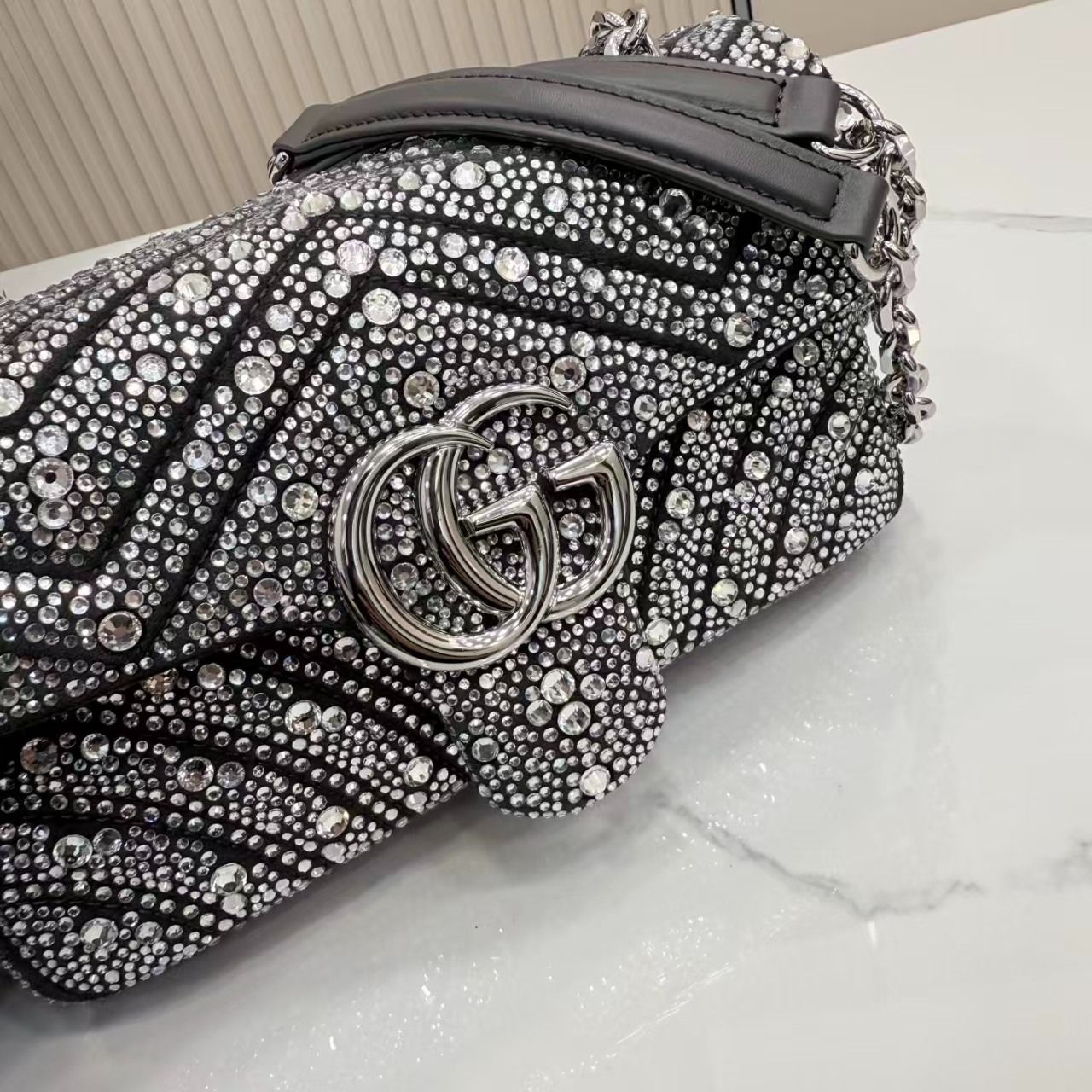 Prestige Edition – Gucci Marmont Crystal Embellished Small Shoulder Bag 22cm - Image 8