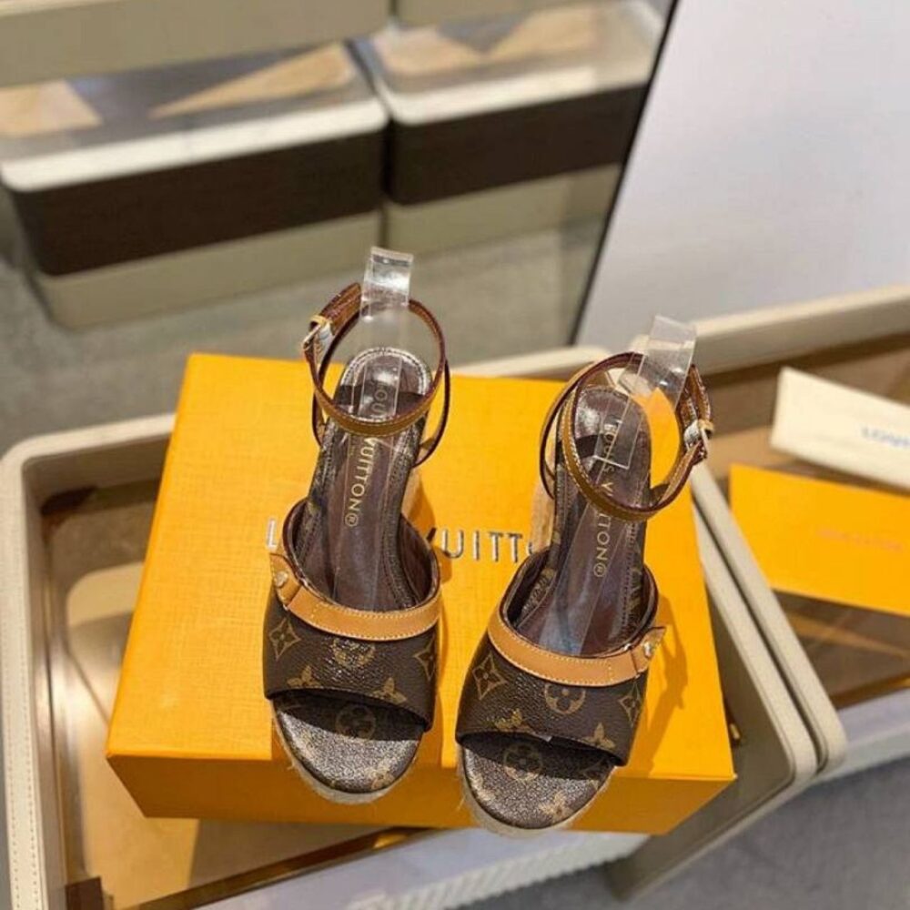 Alternative view of Louis Vuitton Helios Wedge Sandal Brown