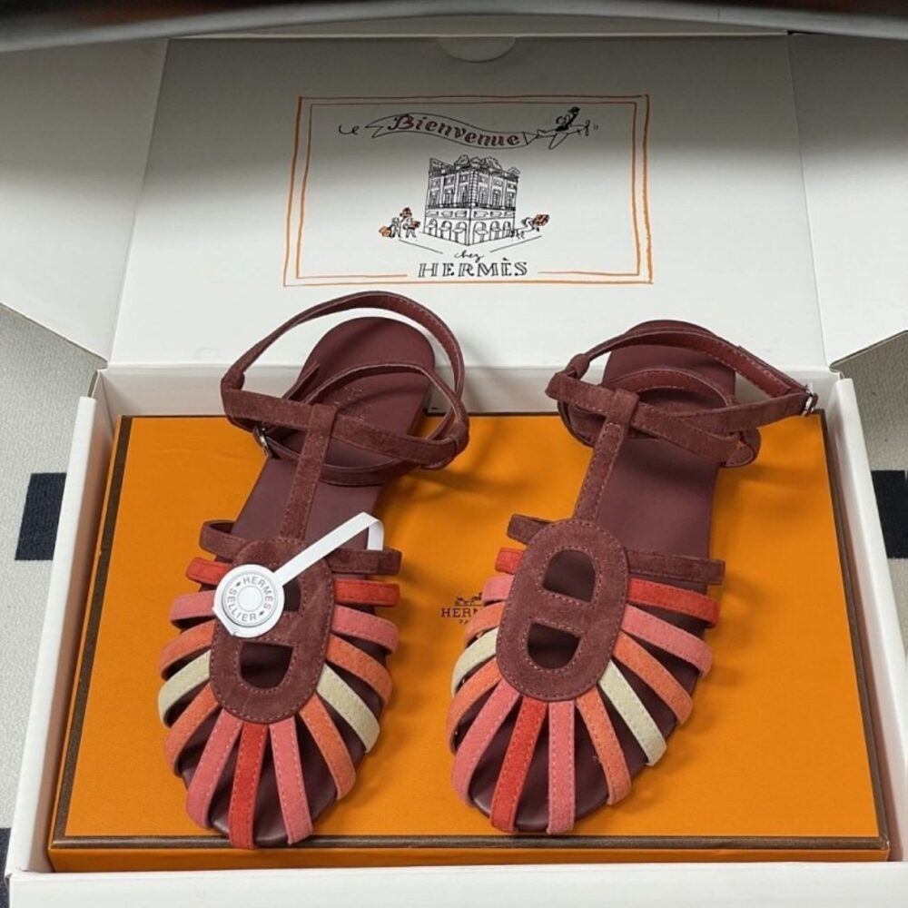 Alternative view of Hermes Nour Sandal Multicolore Rouge H H262095Z L1360