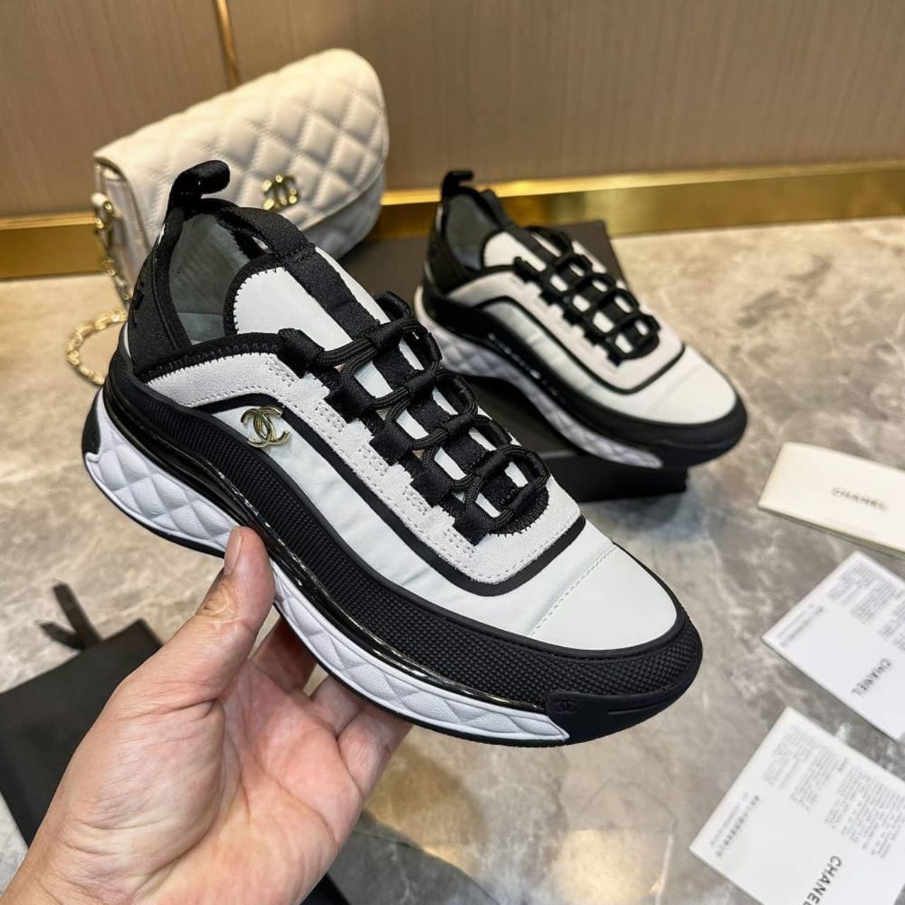 Chanel 2023 Interlocking CC Logo Athletic Sneakers - Image 5