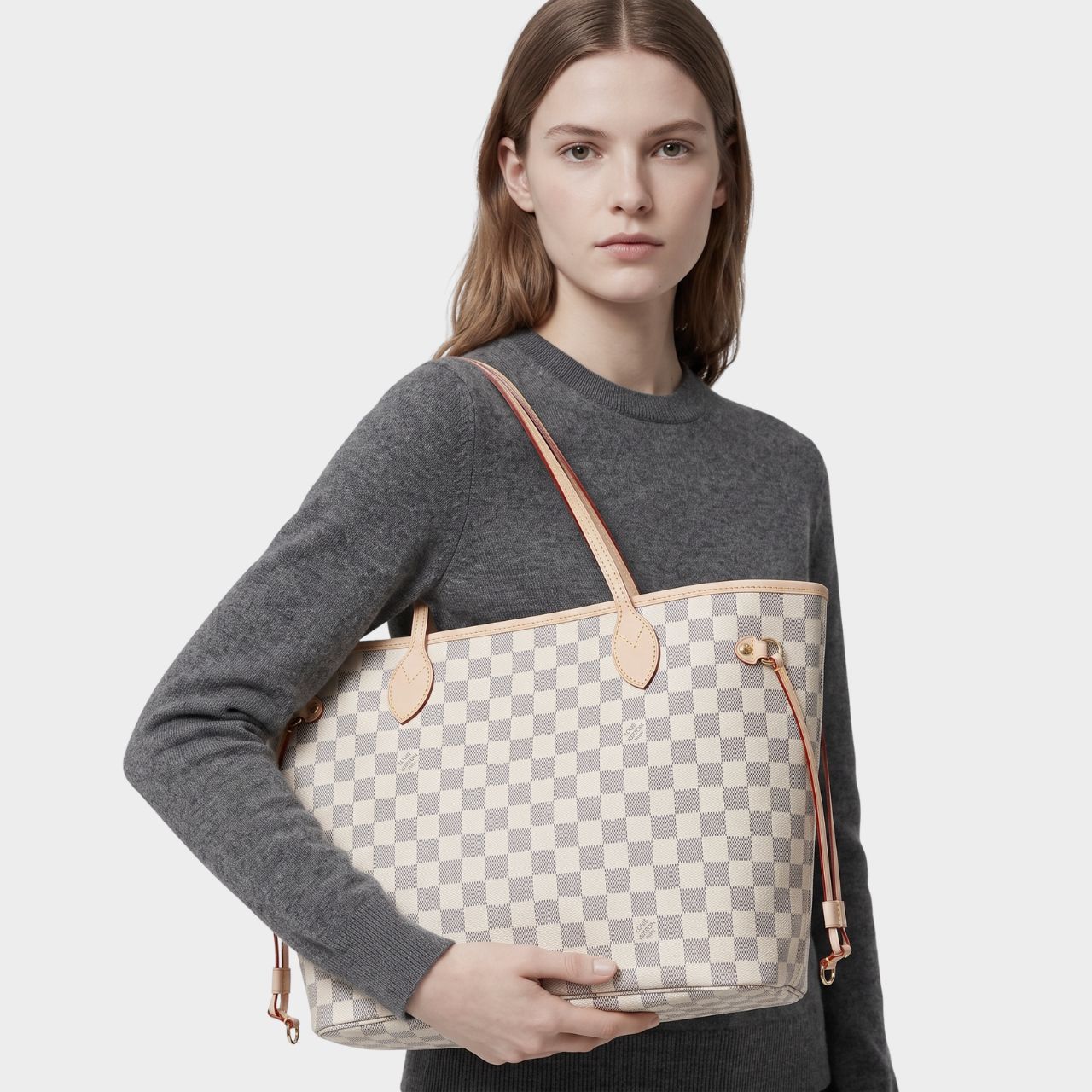 Prestige Edition - Louis Vuitton Neverfull MM Damier Azur Rose Ballerine 39Cm N41605 - Image 2