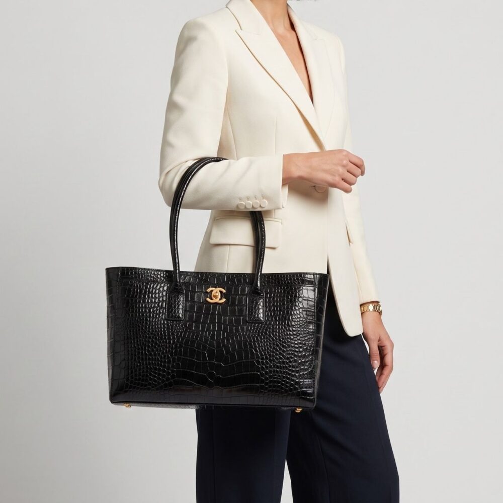 Alternative view of Chanel Shopping Tote Bag Black 38Cm