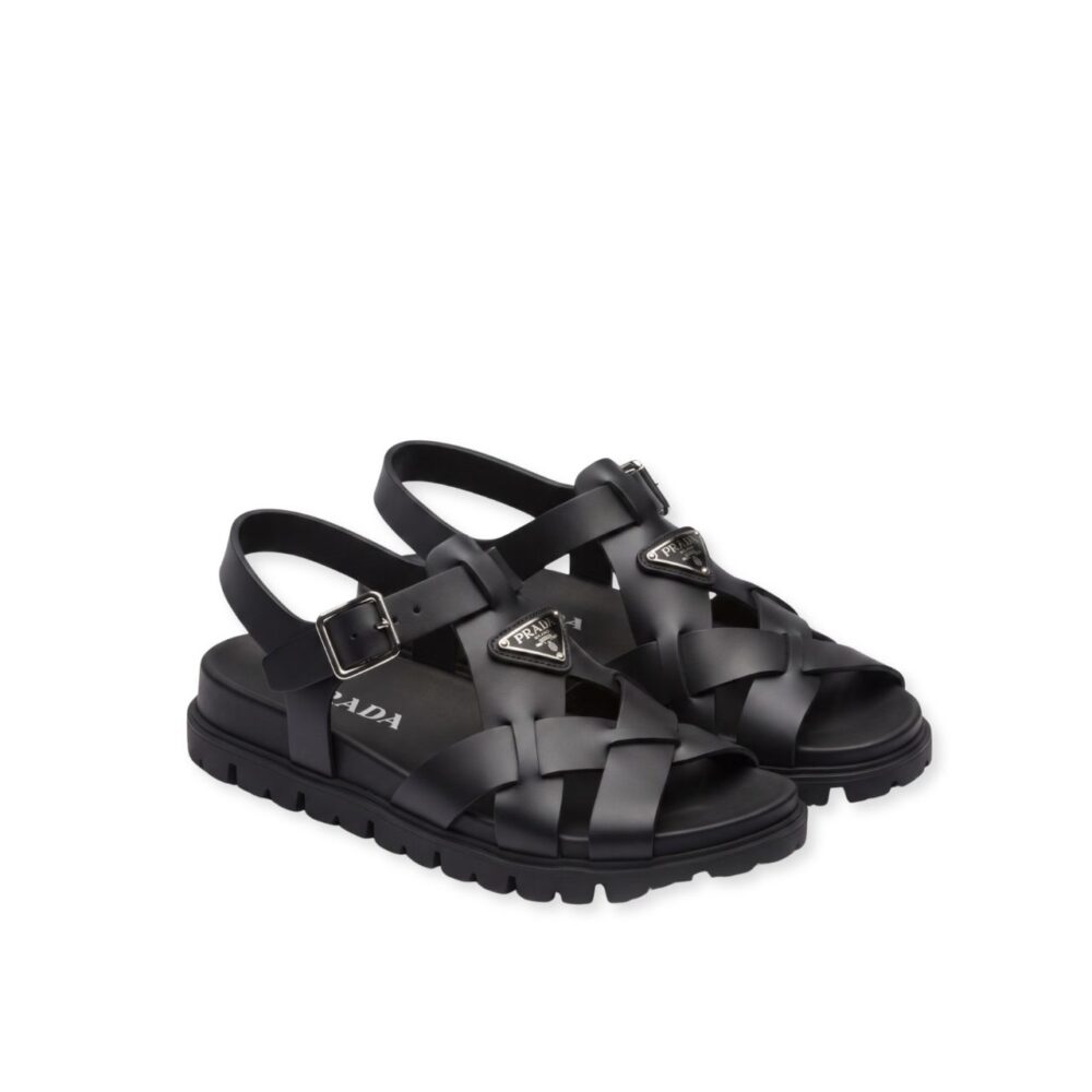 Prada Monolith Fisherman Sandals Black 2026