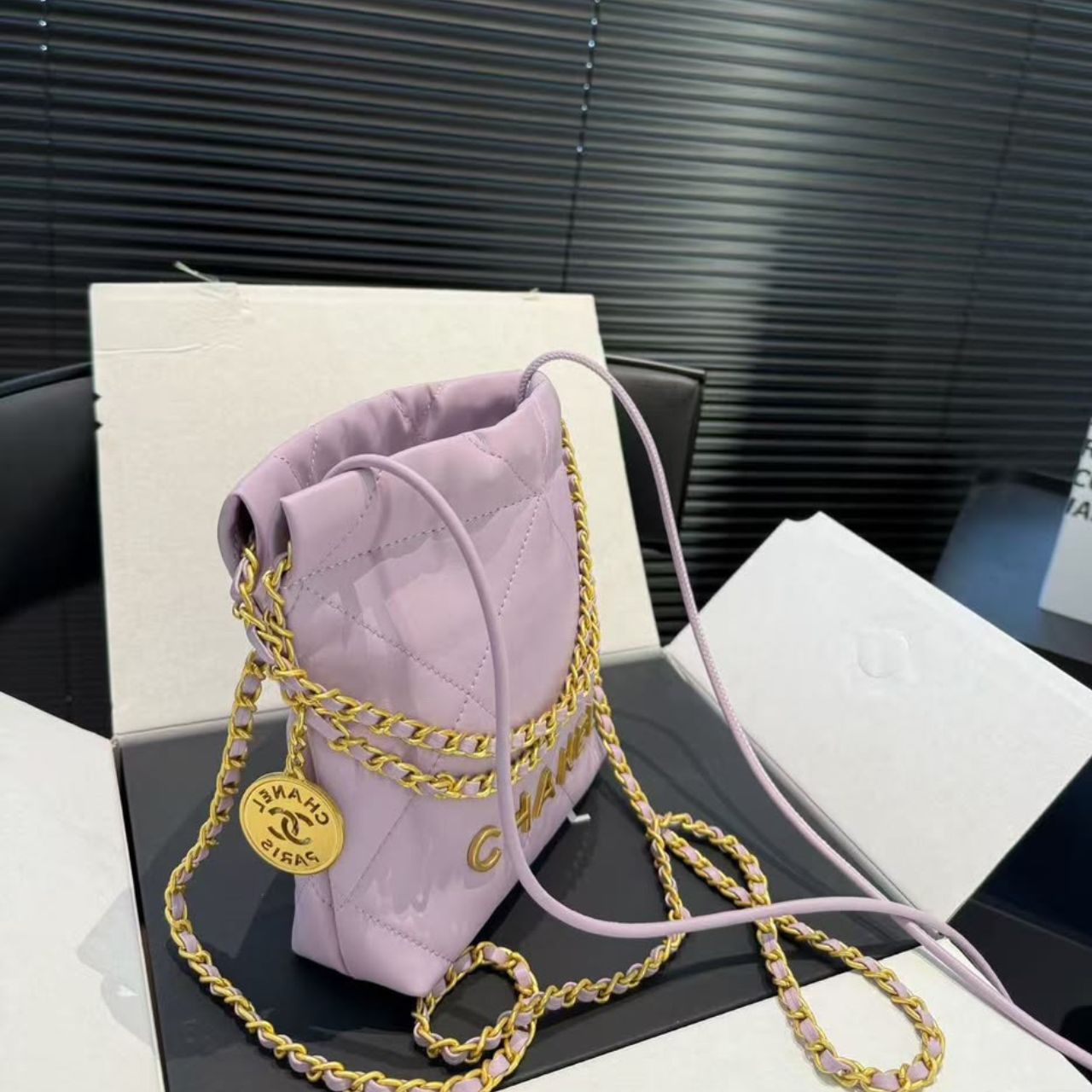 Chanel 22 Mini Handbag Light Pink 20cm AS3980 B19059 94305 - Image 8