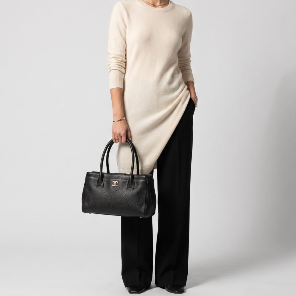 Alternative view of Chanel Deauville Shopping Tote Black 35Cm