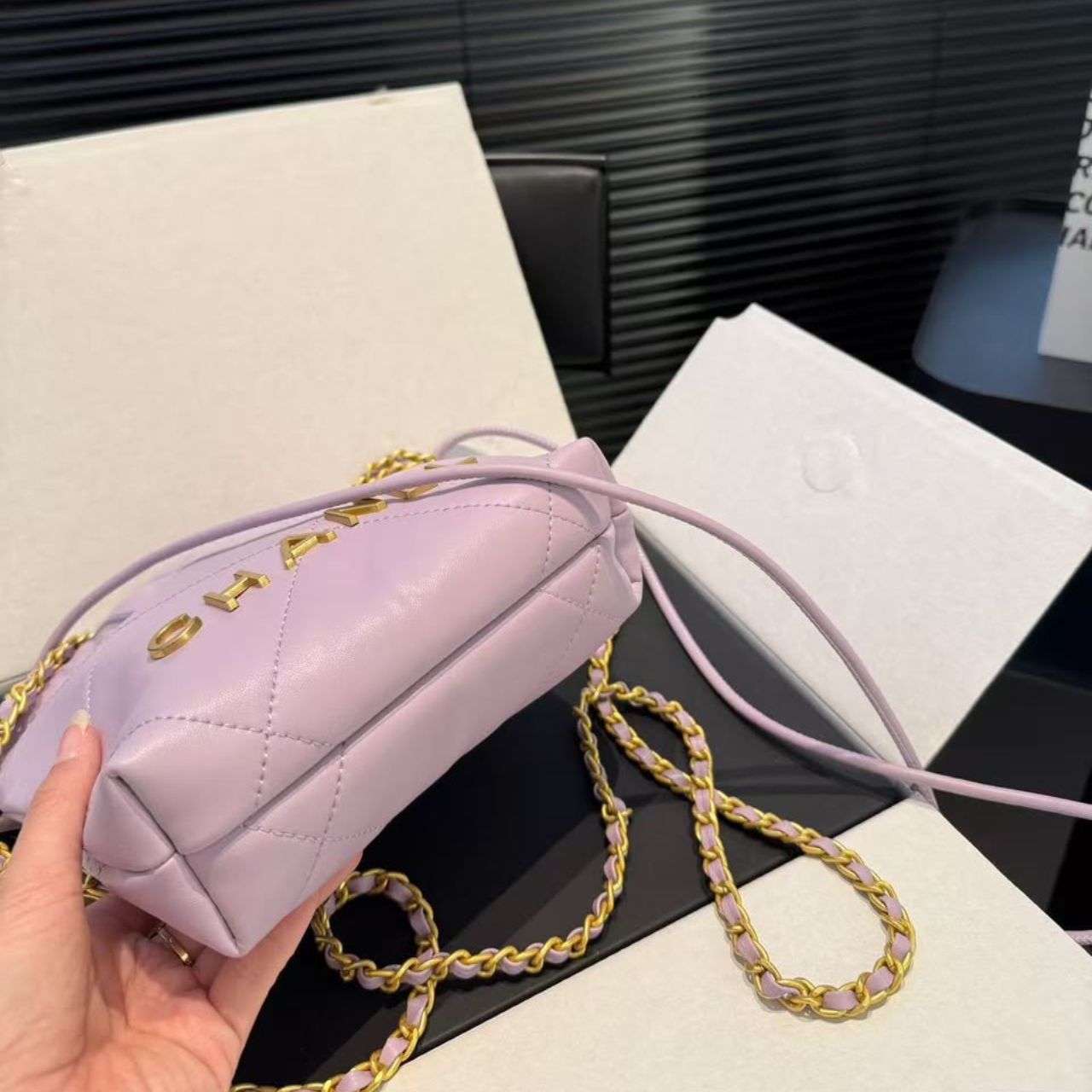 Chanel 22 Mini Handbag Light Pink 20cm AS3980 B19059 94305 - Image 7