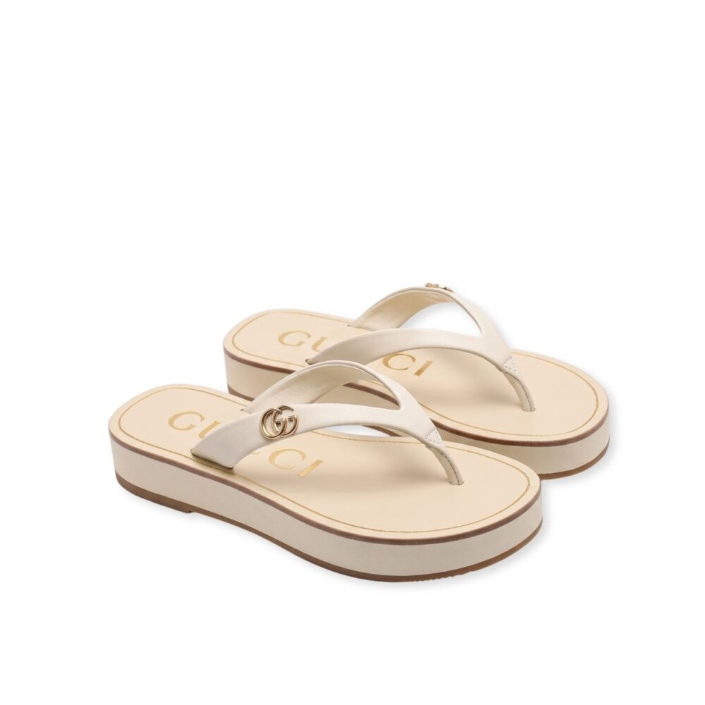 Gucci Thong Sandal With Double G Yellow 854815 0R000 7550