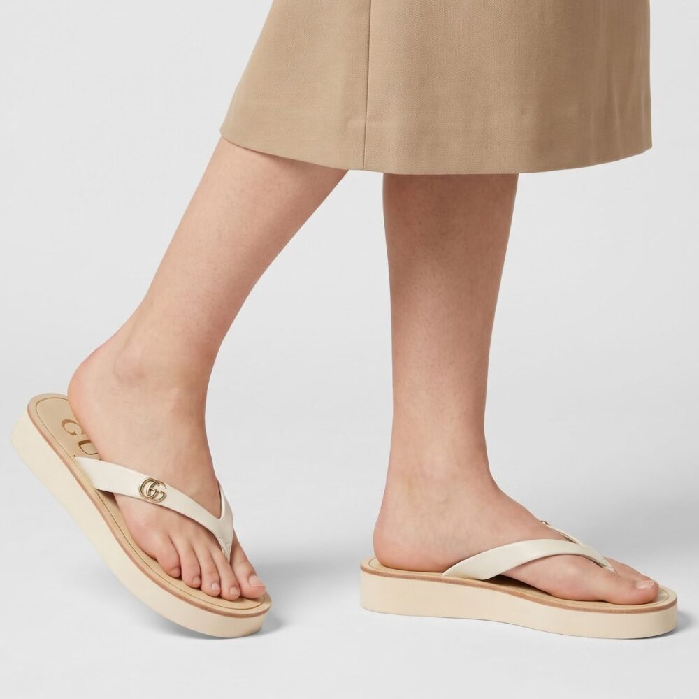Alternative view of Gucci Thong Sandal With Double G Yellow 854815 0R000 7550