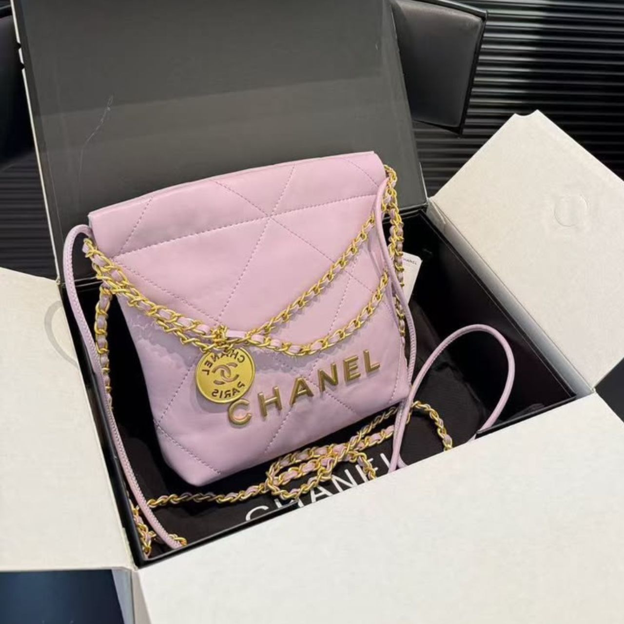 Chanel 22 Mini Handbag Light Pink 20cm AS3980 B19059 94305 - Image 3