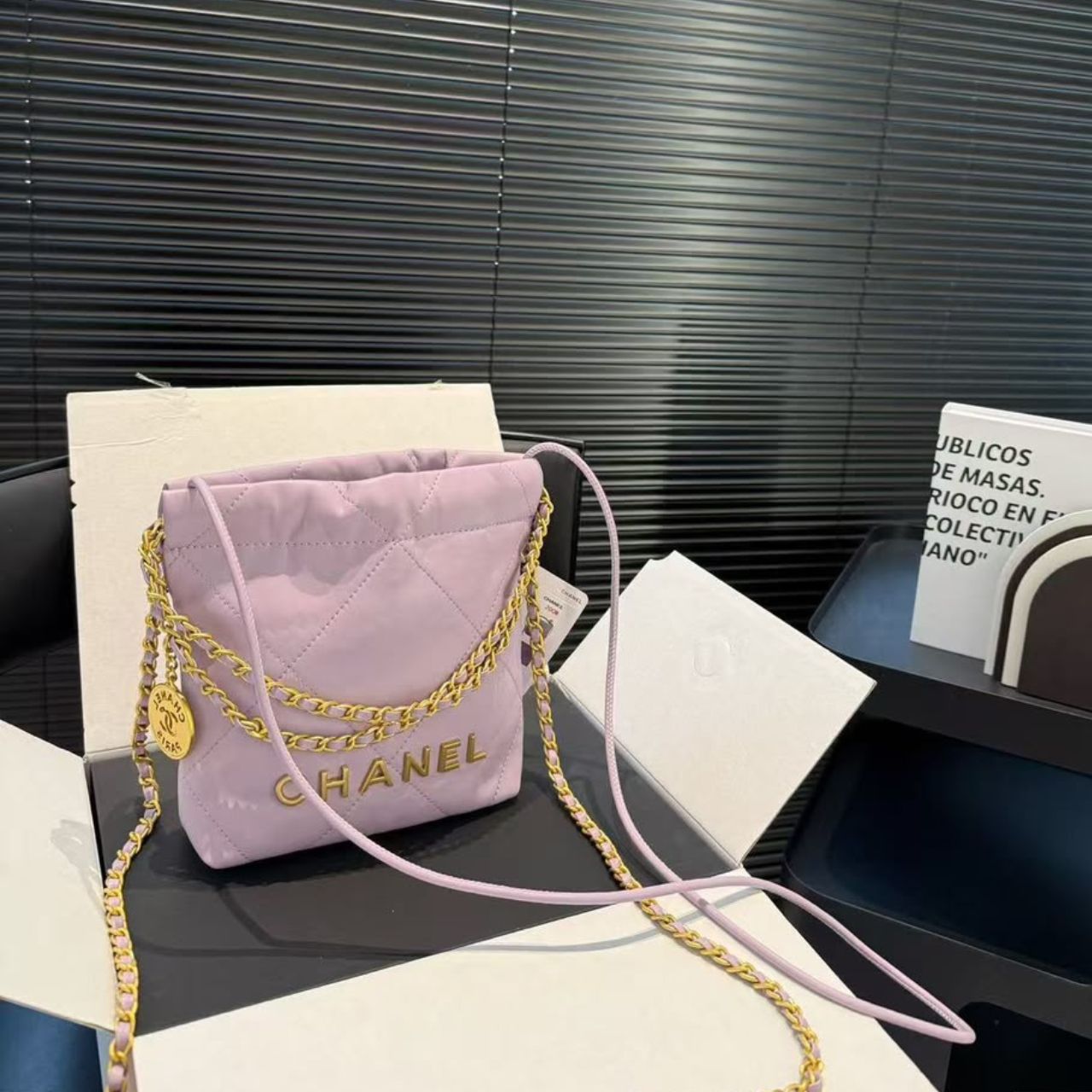 Chanel 22 Mini Handbag Light Pink 20cm AS3980 B19059 94305 - Image 2